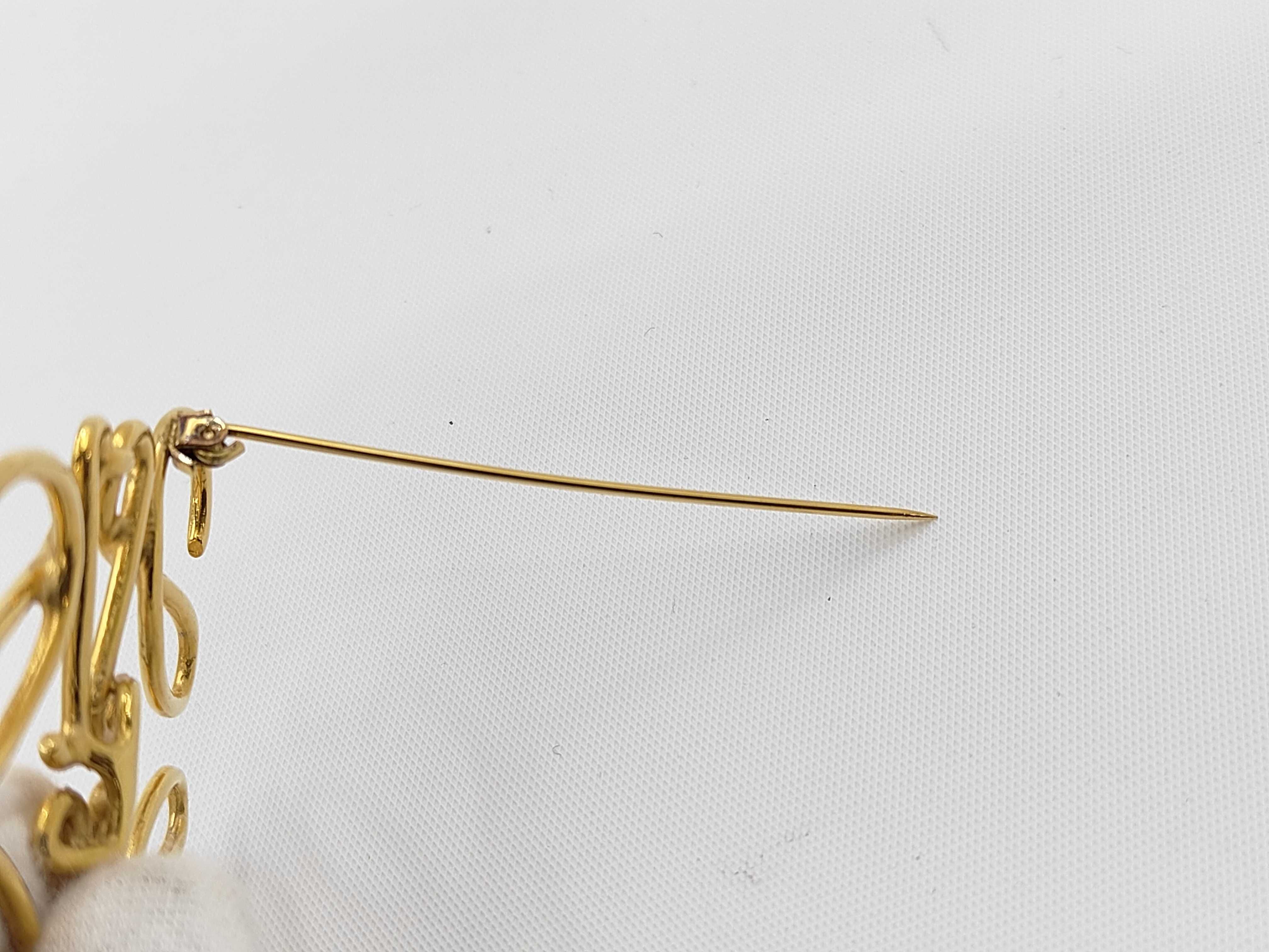 Gold Anagram Brooch — view 3