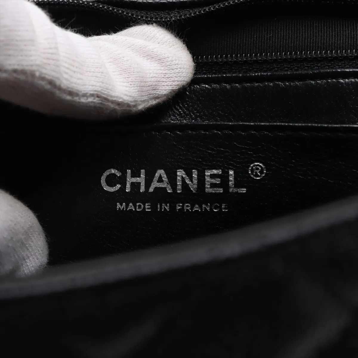 [Individually wrapped] Chanel Deca Matelasse 30 Large Caviar Skin Single Flap Double Chain Bag Black Silver Hardware 12460181 12th Series A58600 — view 10
