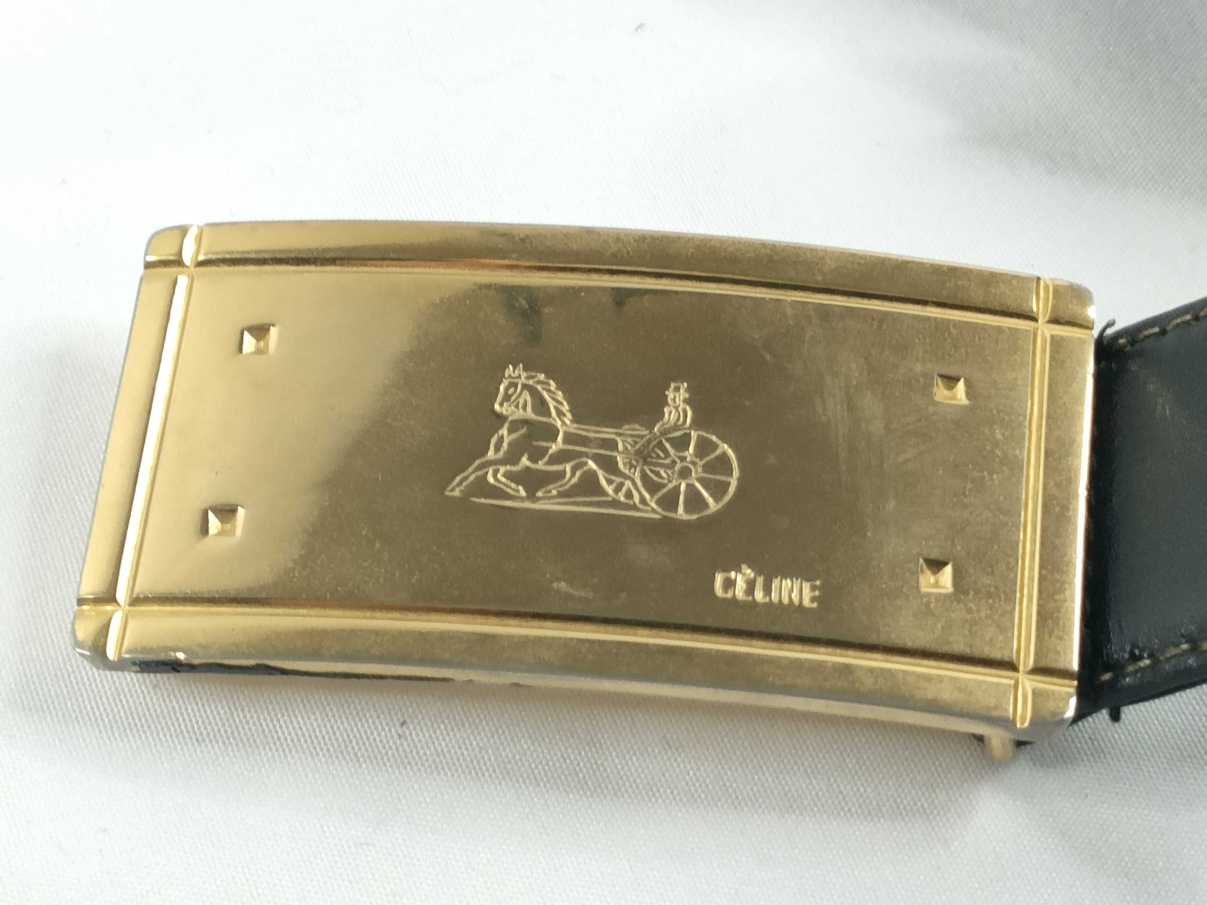 leather belt with carriage hardware, size 90. — view 3
