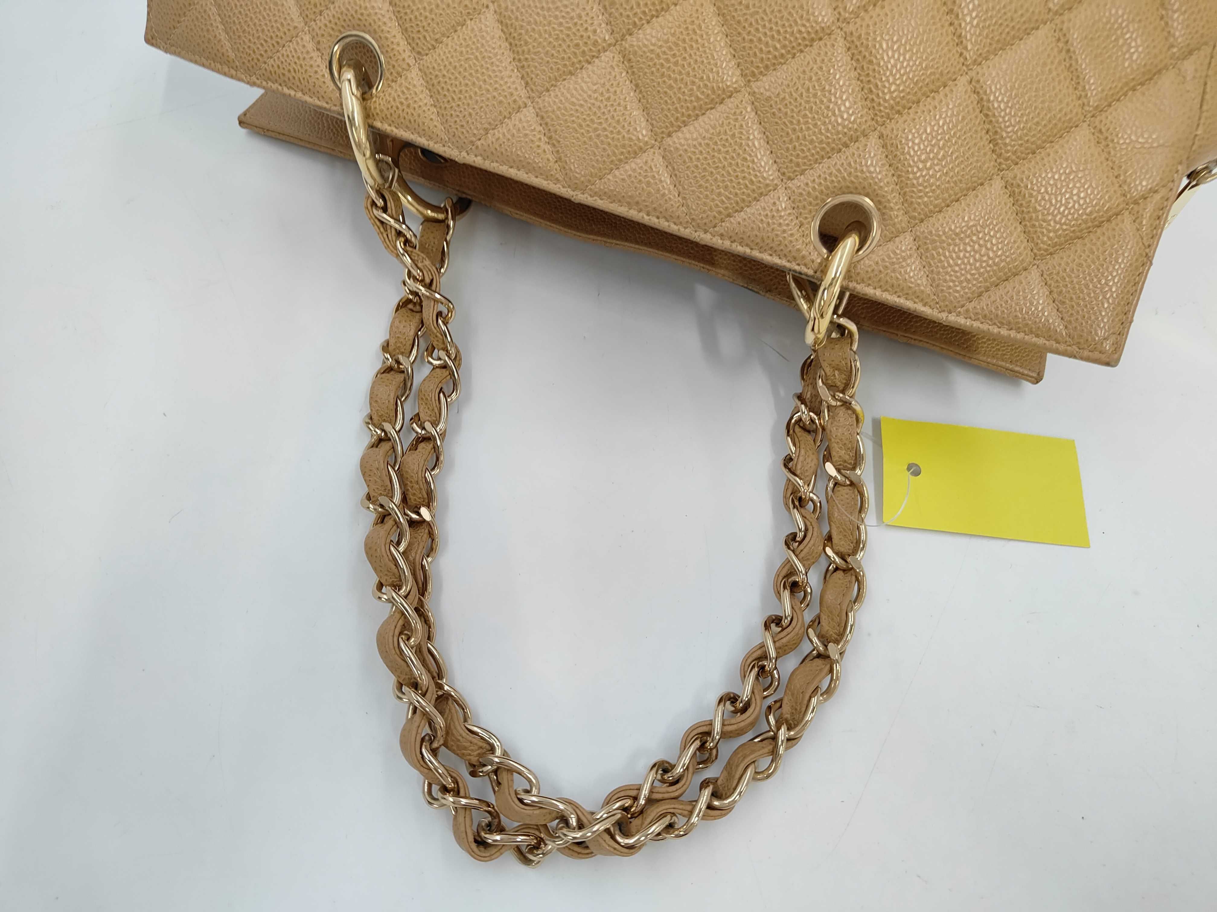 Caviar Skin Tote Bag, Beige, 7-digit serial number 8. — view 5