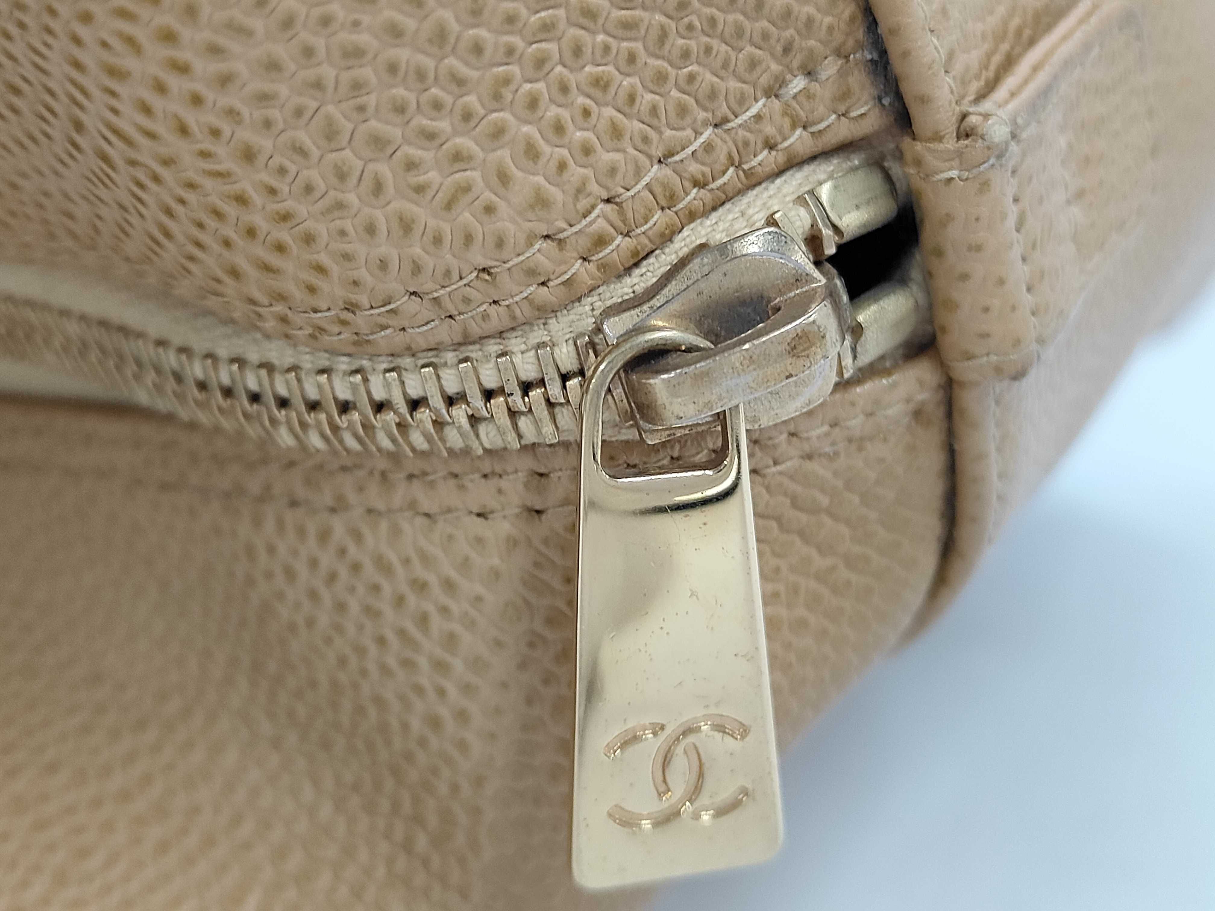 Caviar Skin Tote Bag, Beige, 7-digit serial number 8. — view 8