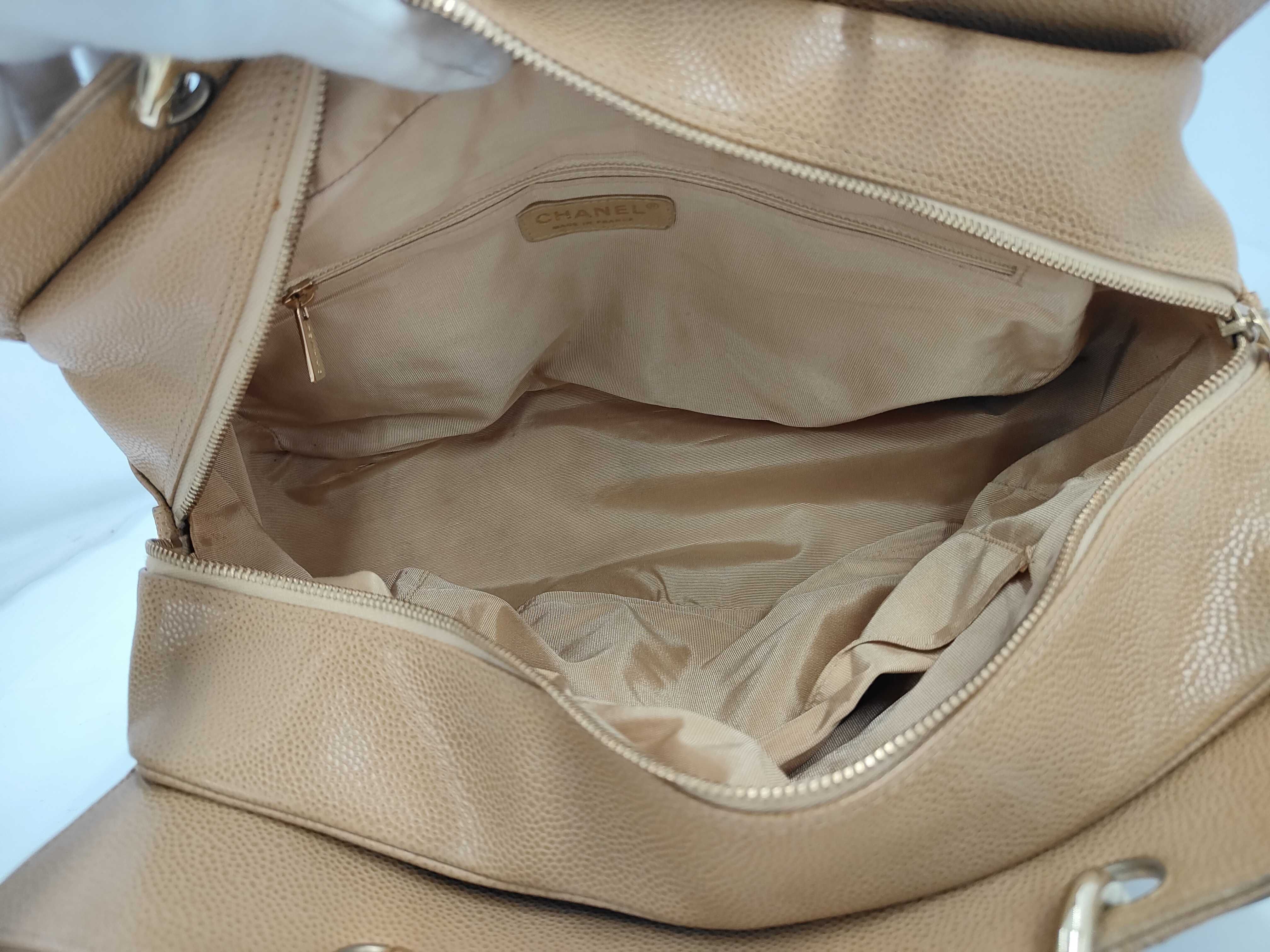 Caviar Skin Tote Bag, Beige, 7-digit serial number 8. — view 9