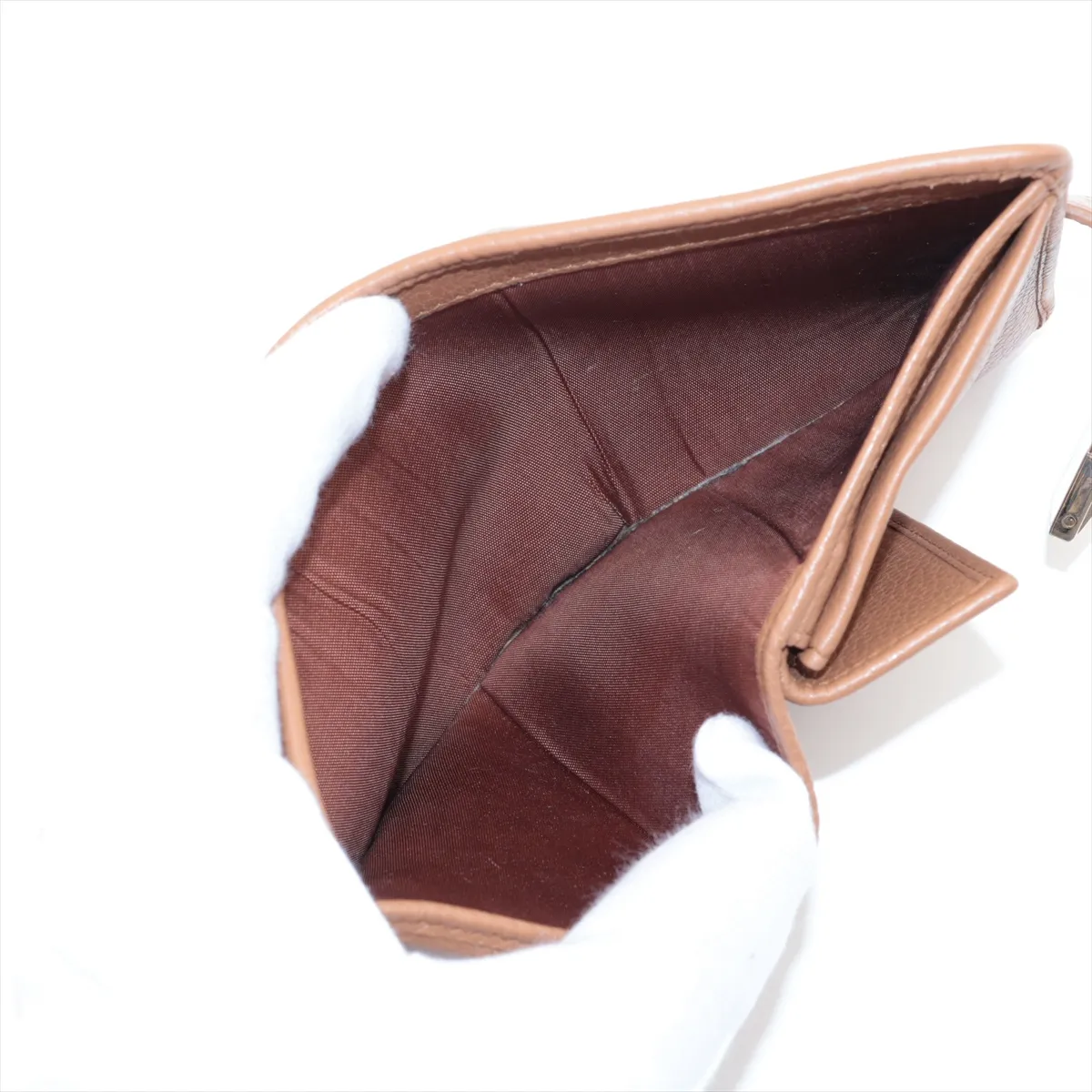 Logo 5MV204 Leather Compact Wallet Brown — view 4