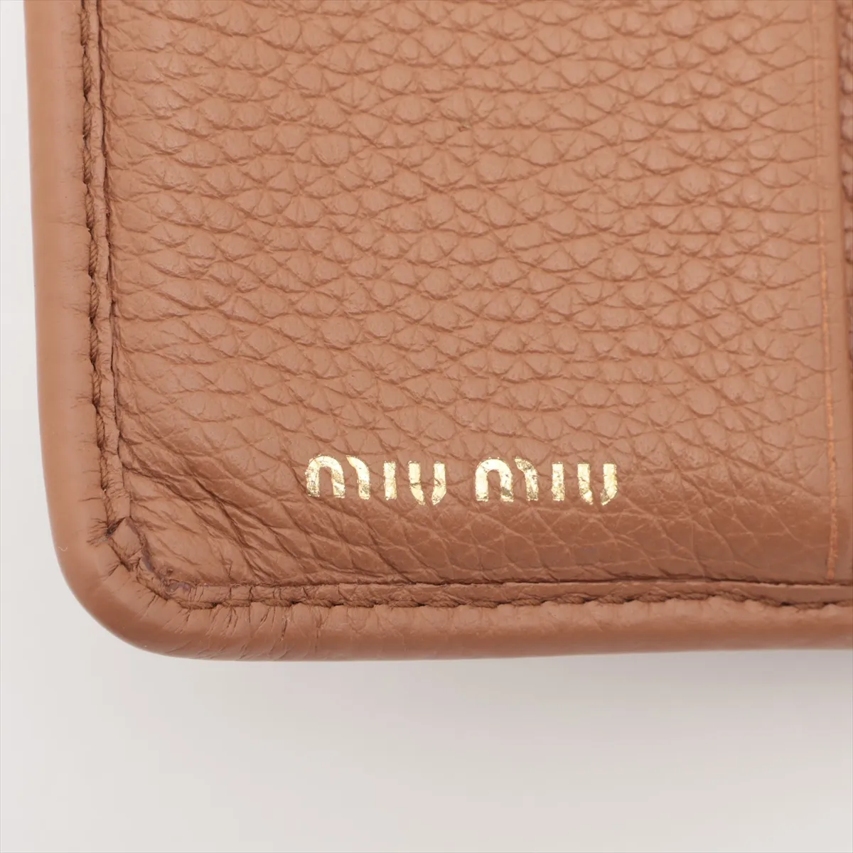 Logo 5MV204 Leather Compact Wallet Brown — view 6