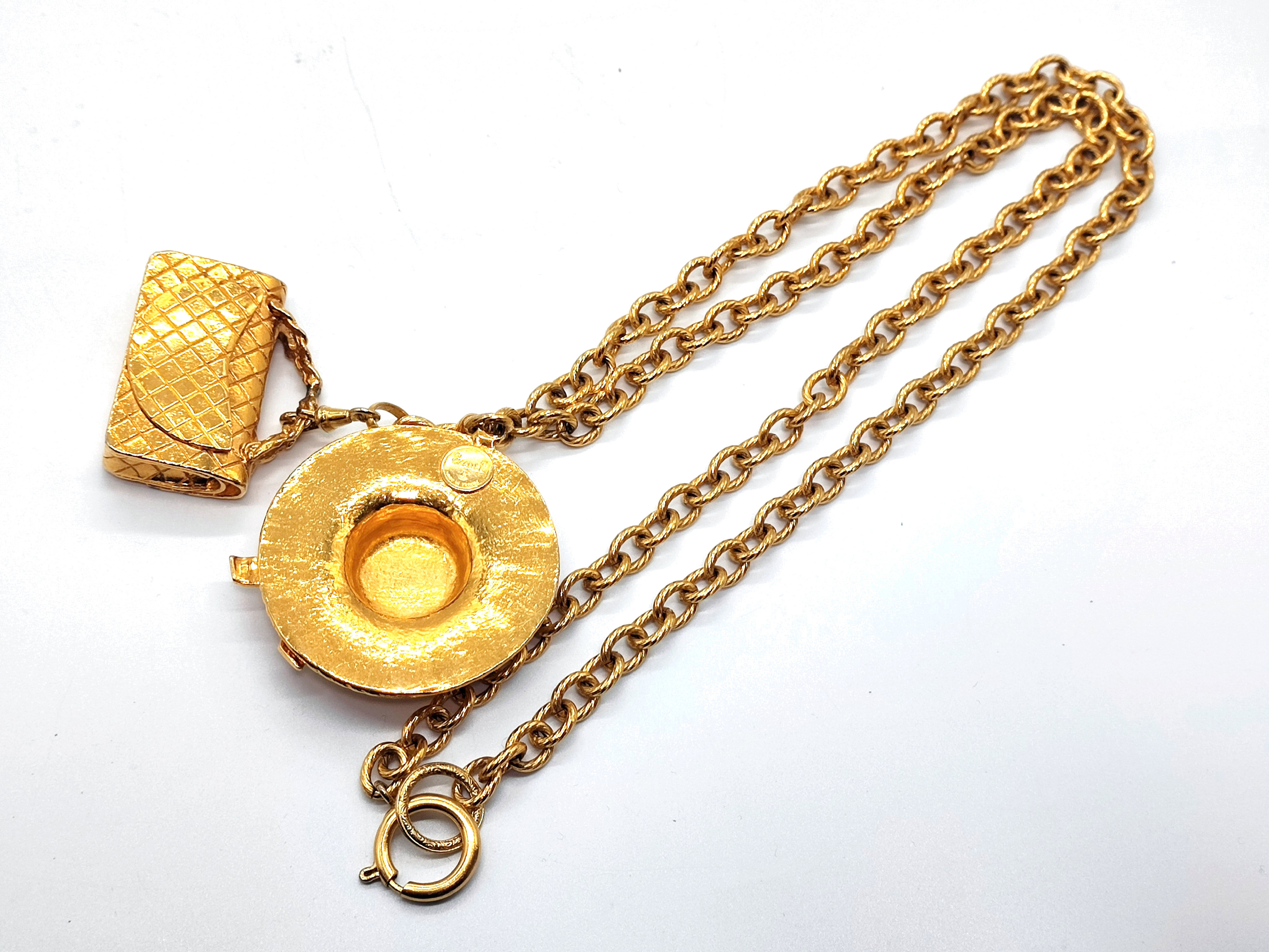 Coco Mark Matelassé Bag, Straw Hat, Double Top Necklace, Necklace — view 7
