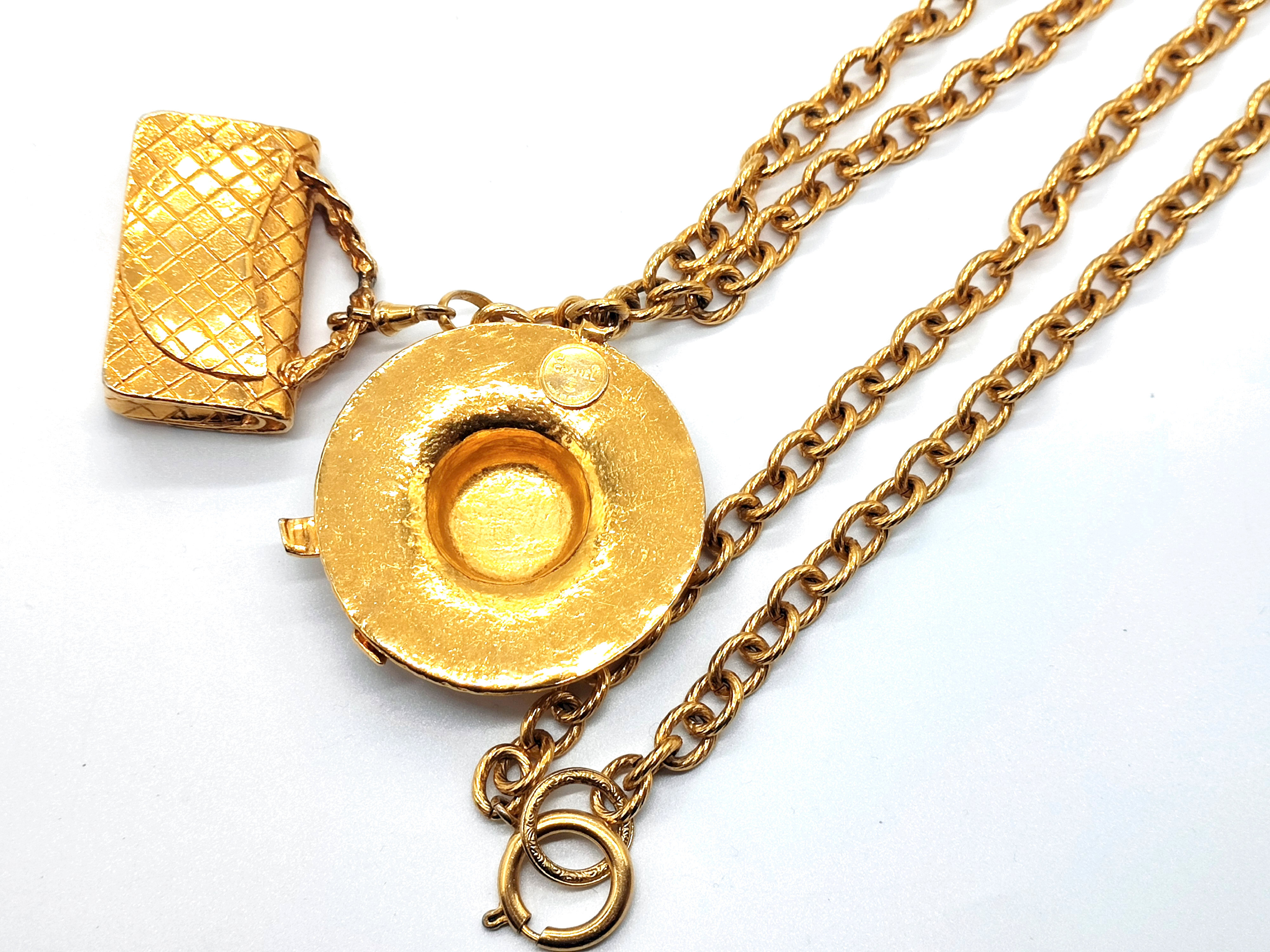 Coco Mark Matelassé Bag, Straw Hat, Double Top Necklace, Necklace — view 8