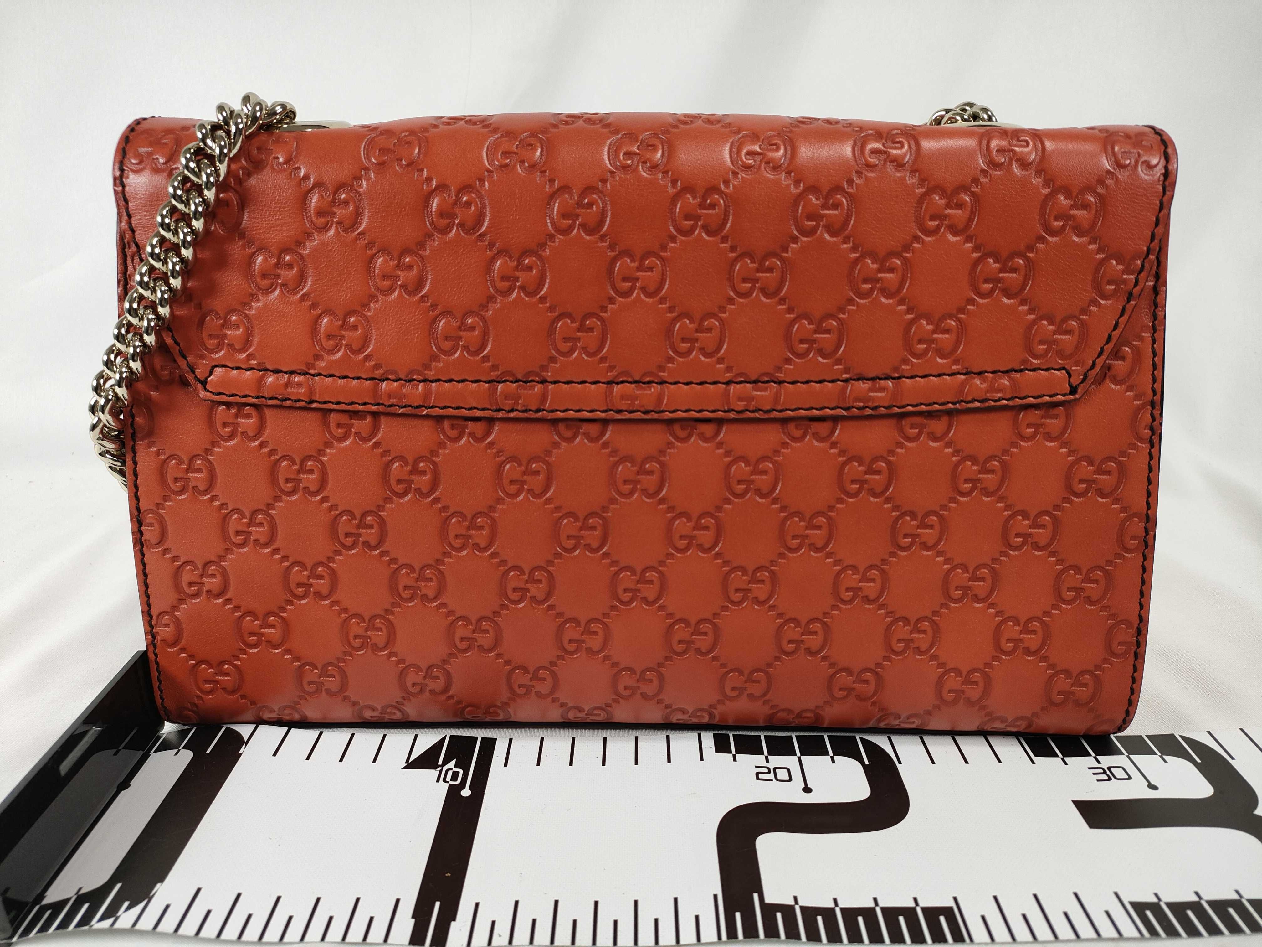 Guccissima Emily Leather Chain Shoulder Bag Orange 295402 Shoulder Bag — view 2