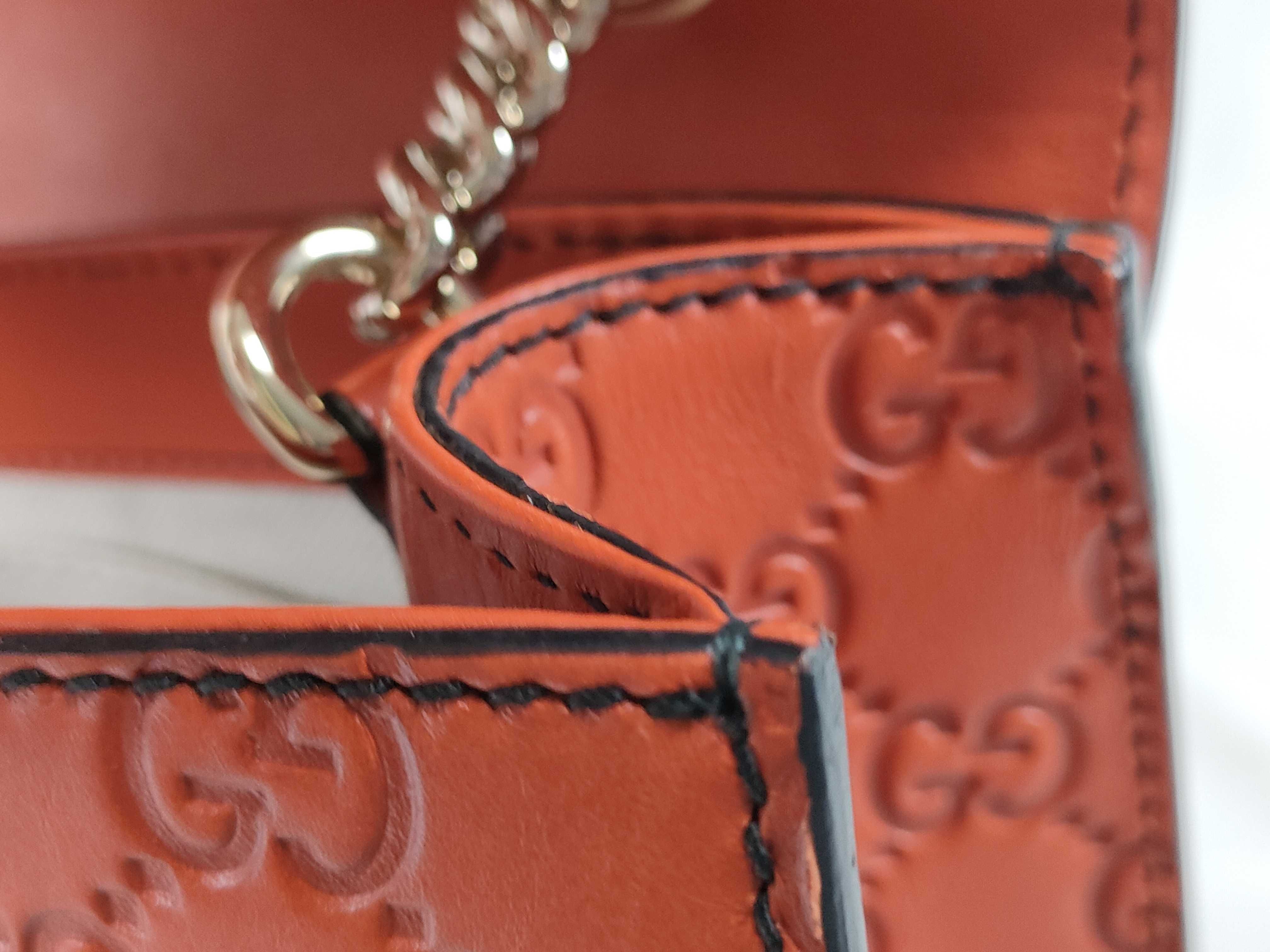 Guccissima Emily Leather Chain Shoulder Bag Orange 295402 Shoulder Bag — view 15