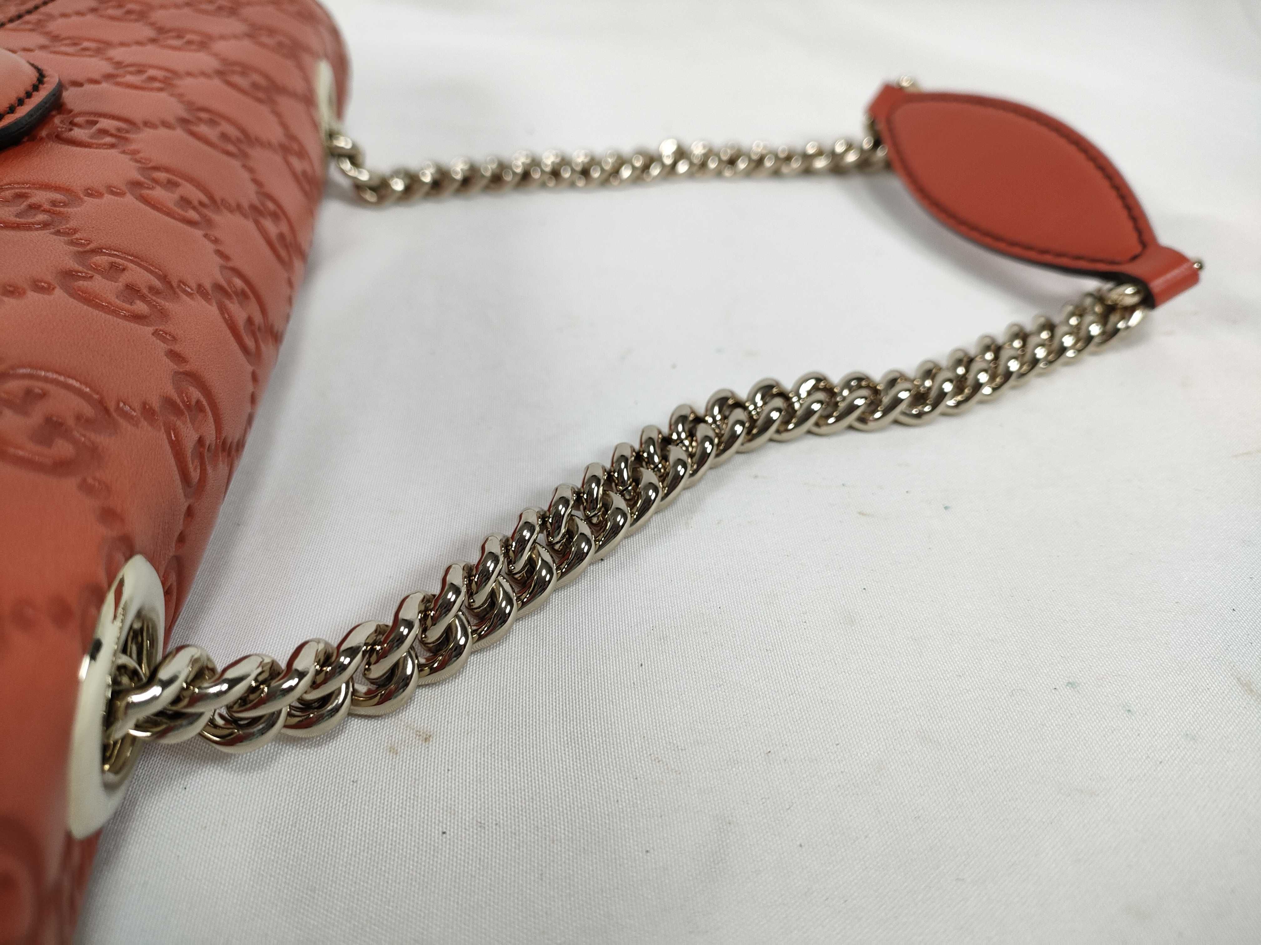 Guccissima Emily Leather Chain Shoulder Bag Orange 295402 Shoulder Bag — view 3