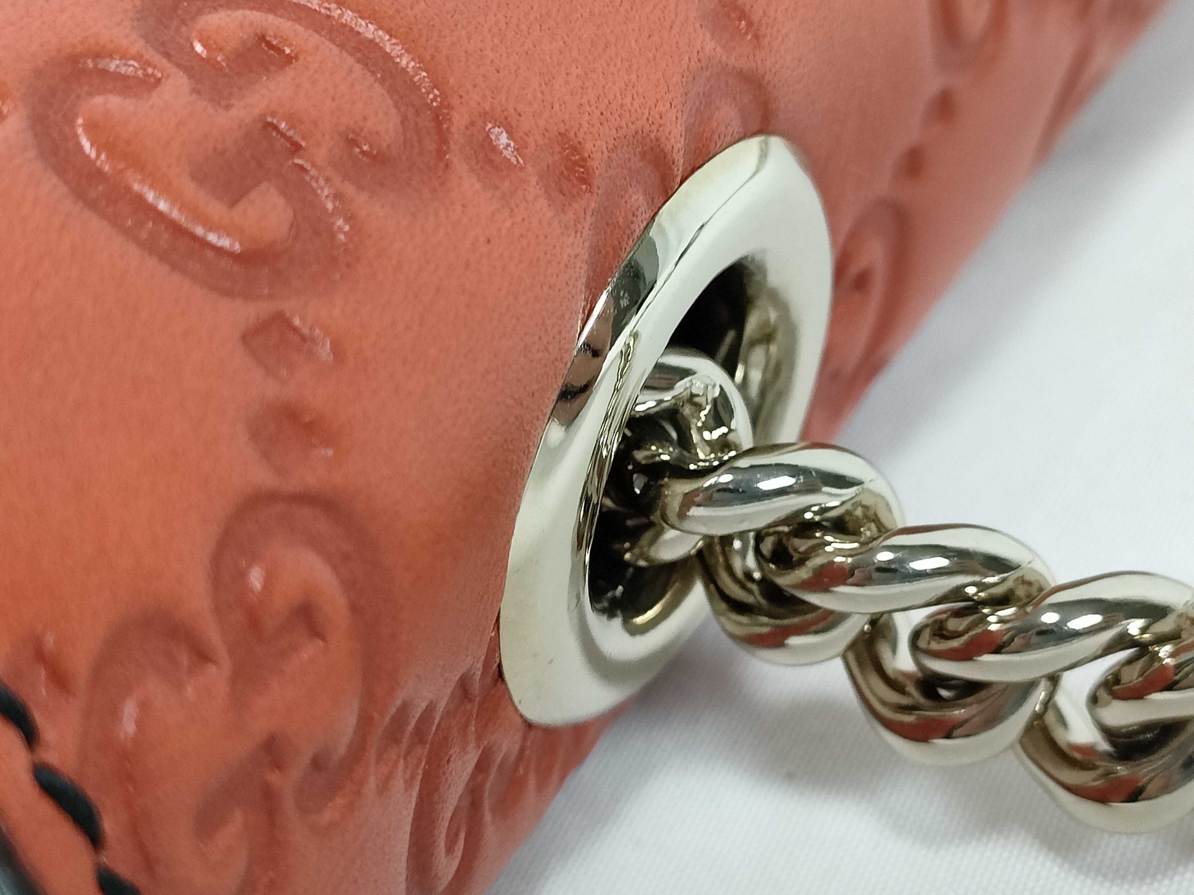 Guccissima Emily Leather Chain Shoulder Bag Orange 295402 Shoulder Bag — view 5