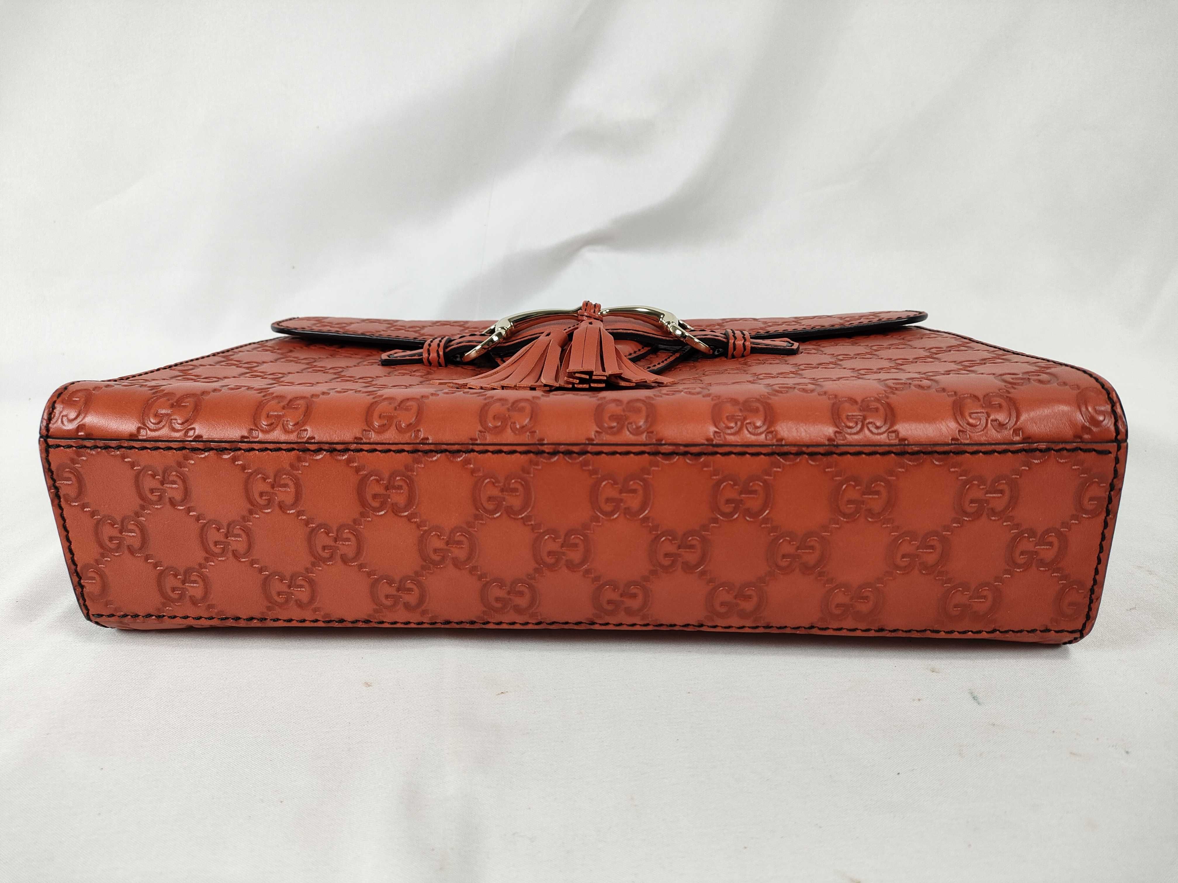 Guccissima Emily Leather Chain Shoulder Bag Orange 295402 Shoulder Bag — view 7