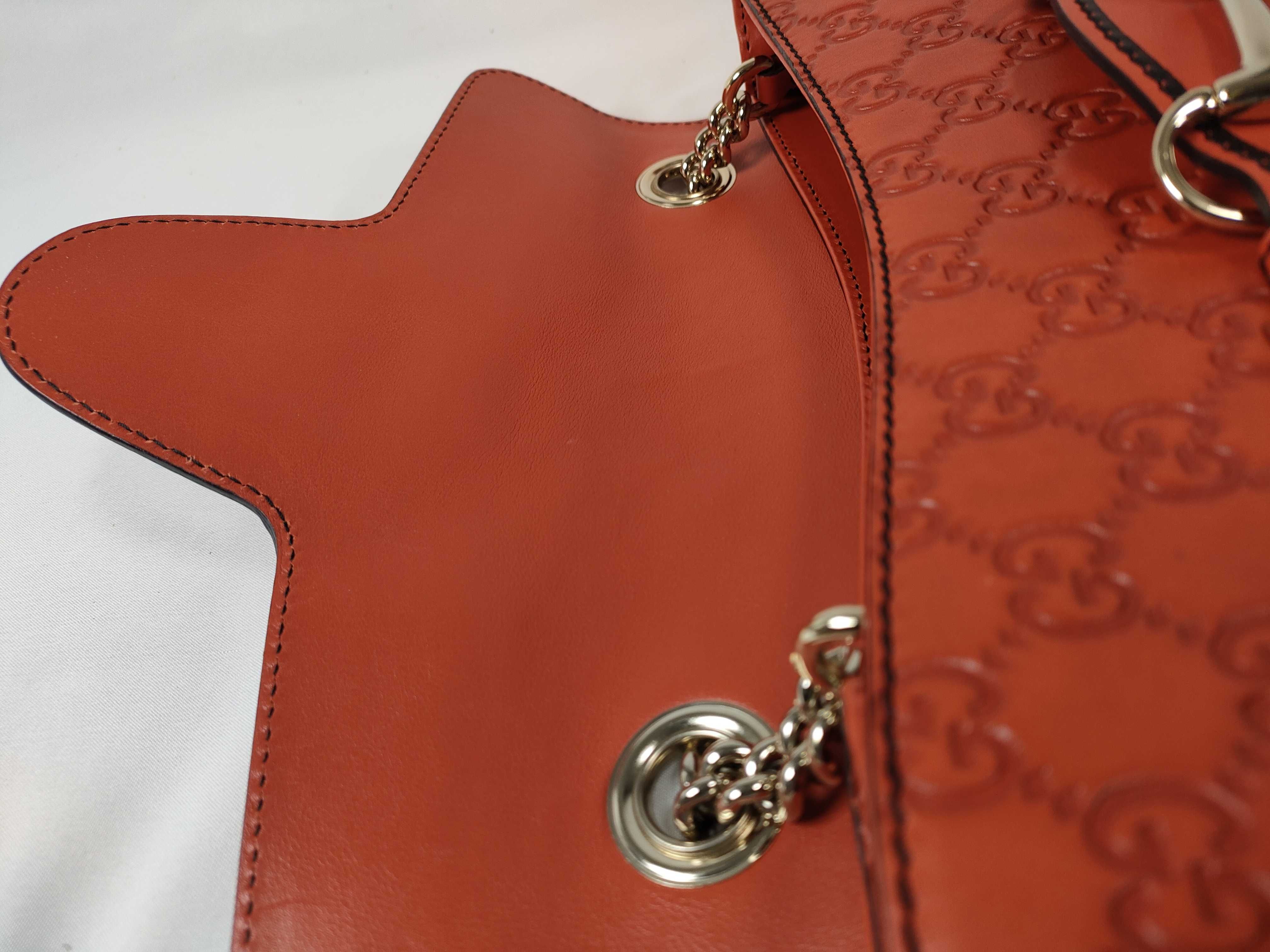 Guccissima Emily Leather Chain Shoulder Bag Orange 295402 Shoulder Bag — view 8