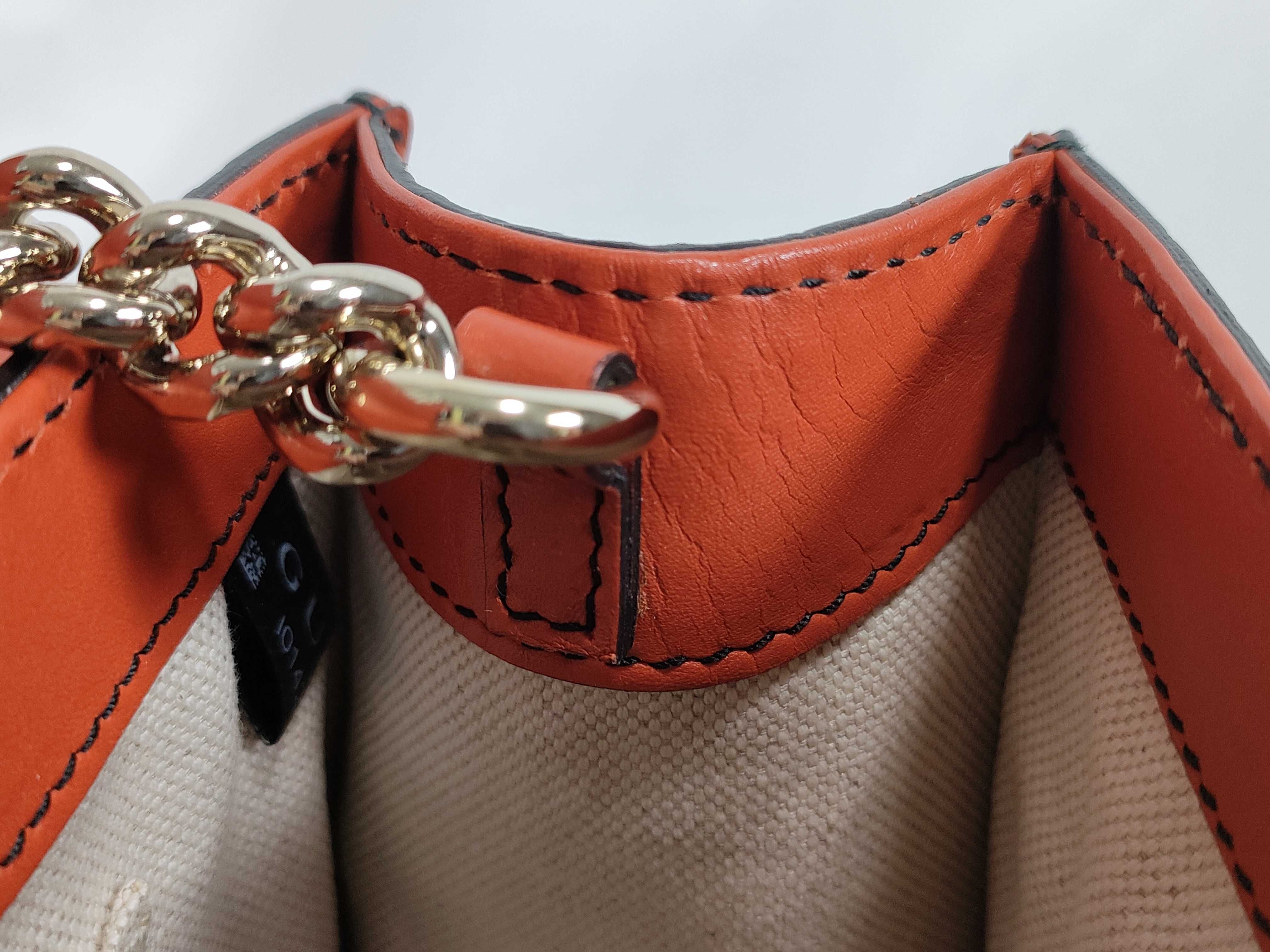 Guccissima Emily Leather Chain Shoulder Bag Orange 295402 Shoulder Bag — view 9