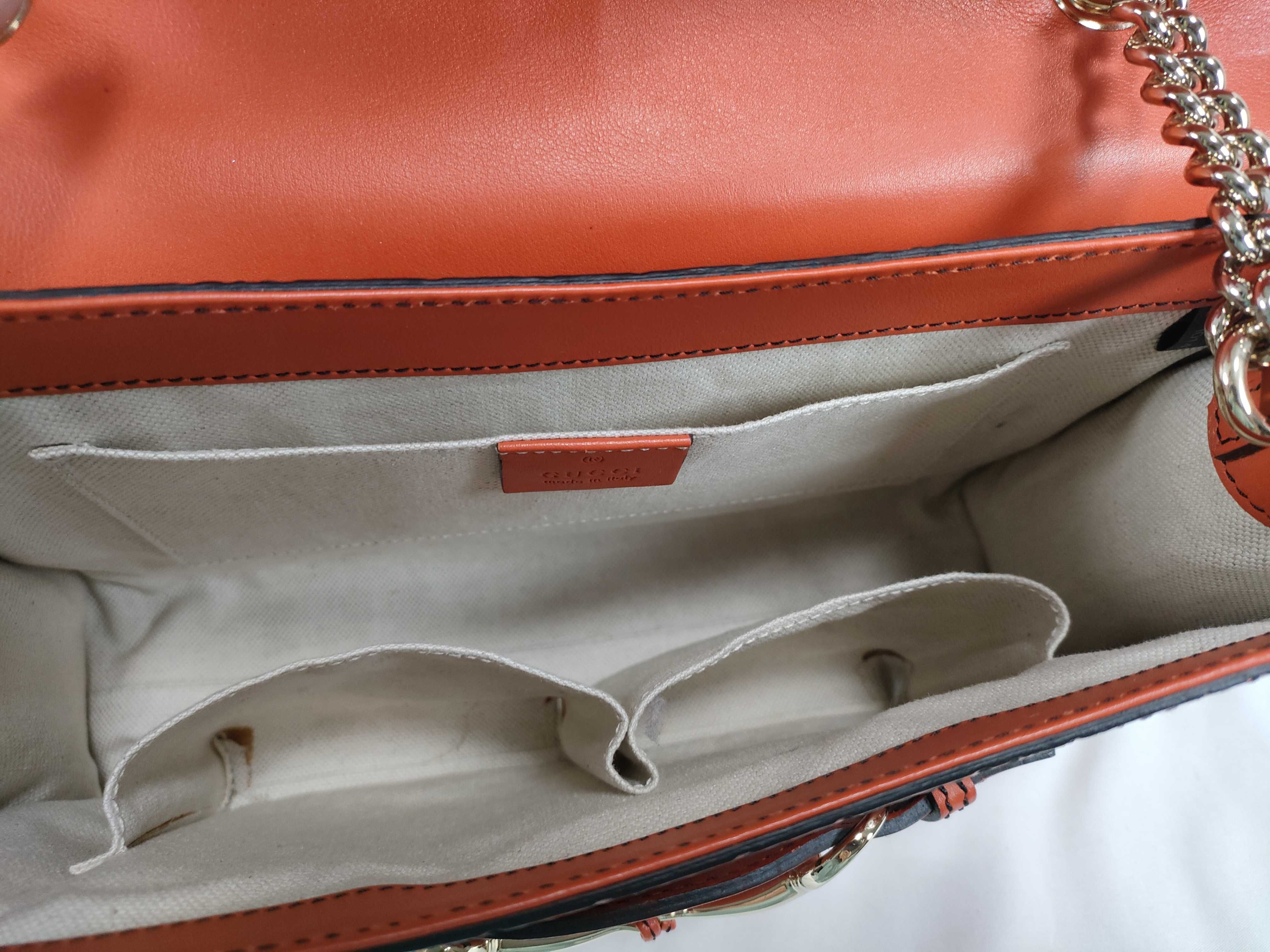 Guccissima Emily Leather Chain Shoulder Bag Orange 295402 Shoulder Bag — view 10