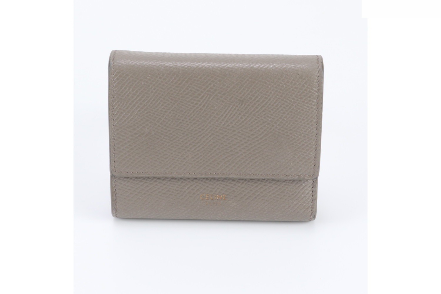 Leather trifold wallet, compact wallet, genuine leather