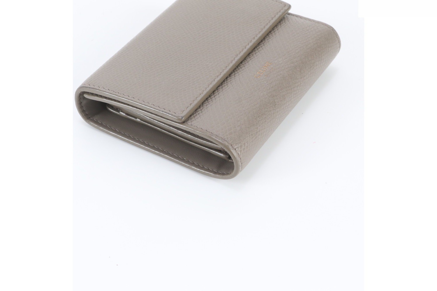 Leather trifold wallet, compact wallet, genuine leather — view 3