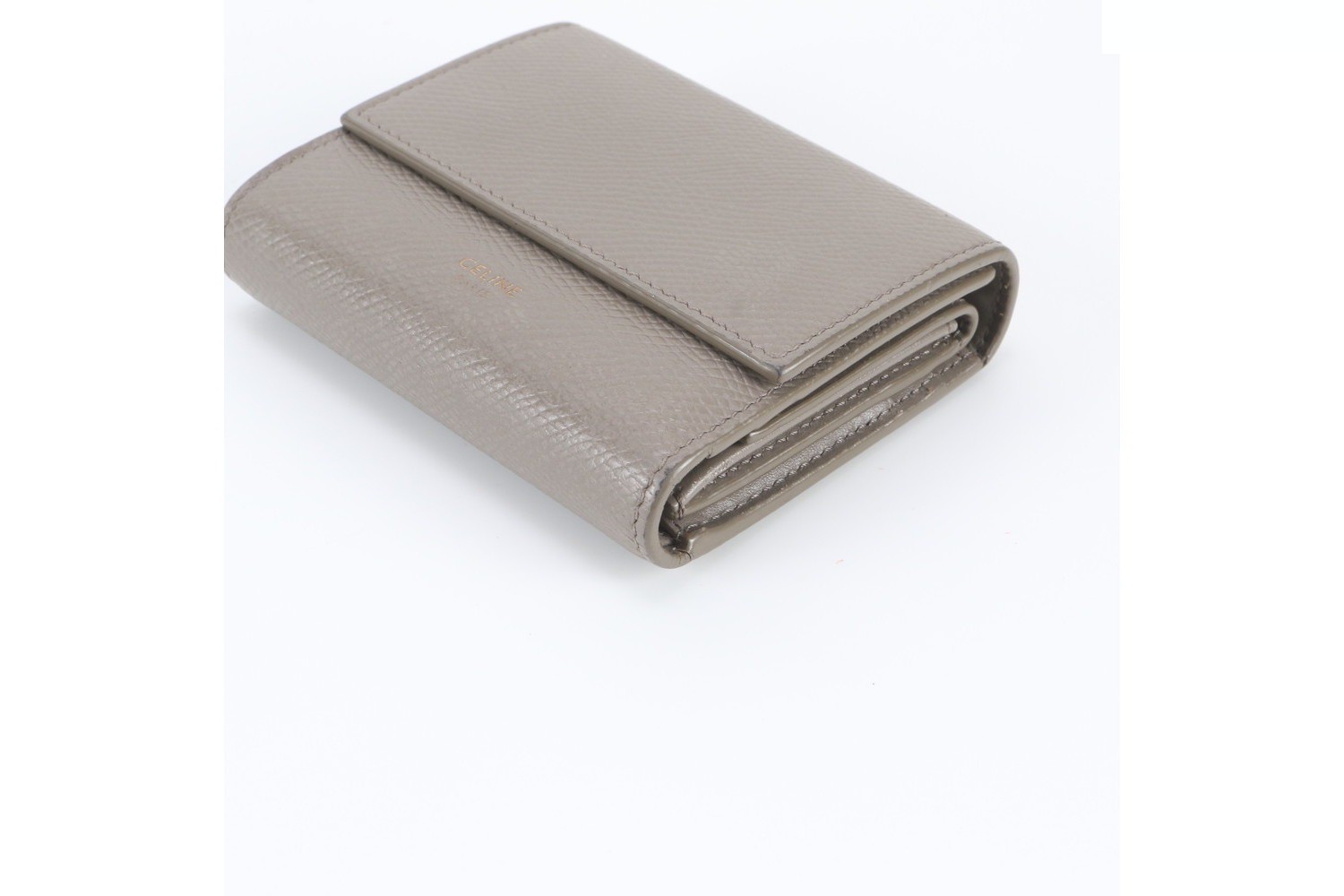 Leather trifold wallet, compact wallet, genuine leather — view 4