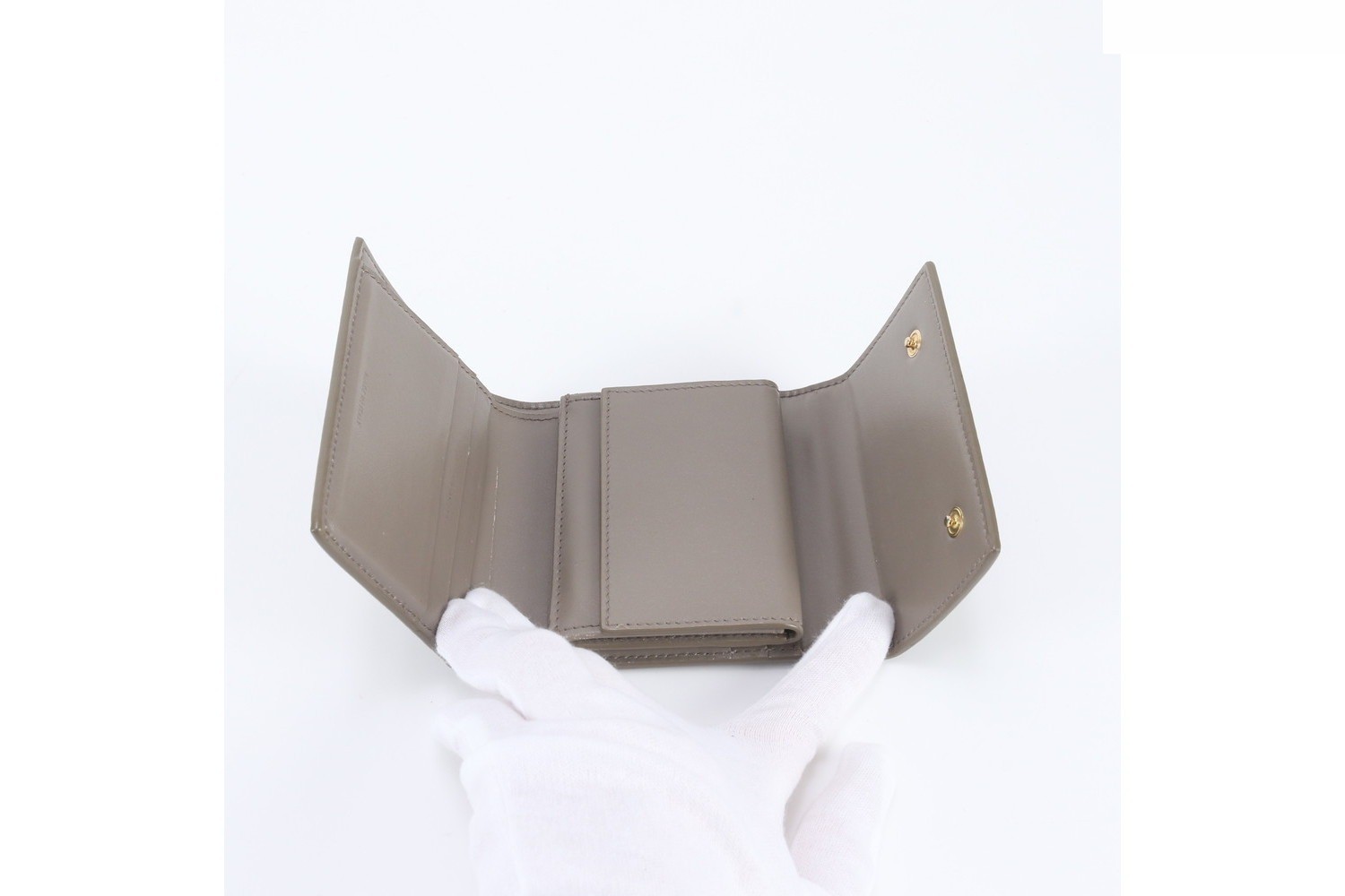 Leather trifold wallet, compact wallet, genuine leather — view 5