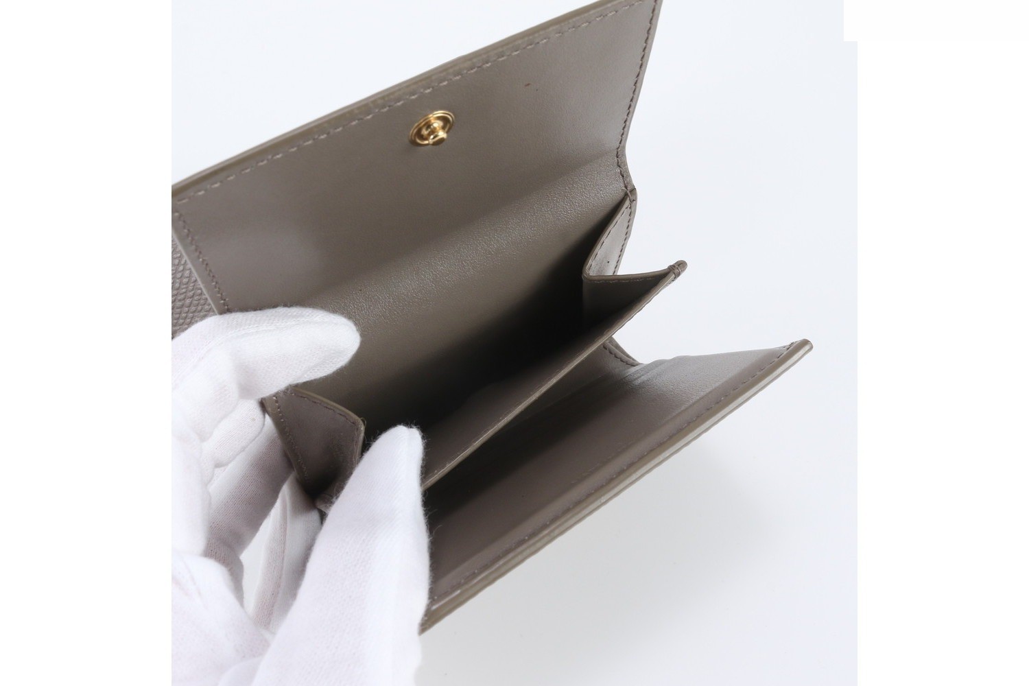 Leather trifold wallet, compact wallet, genuine leather — view 6