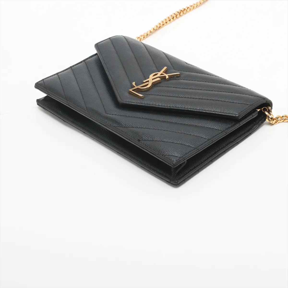 Cassandra Leather Chain Wallet Black 393953 — view 3