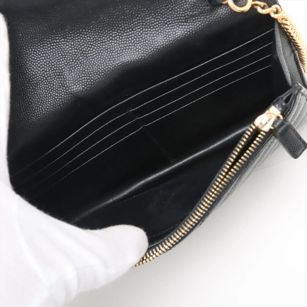 Cassandra Leather Chain Wallet Black 393953 — view 7