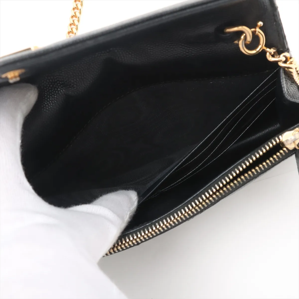 Cassandra Leather Chain Wallet Black 393953 — view 8