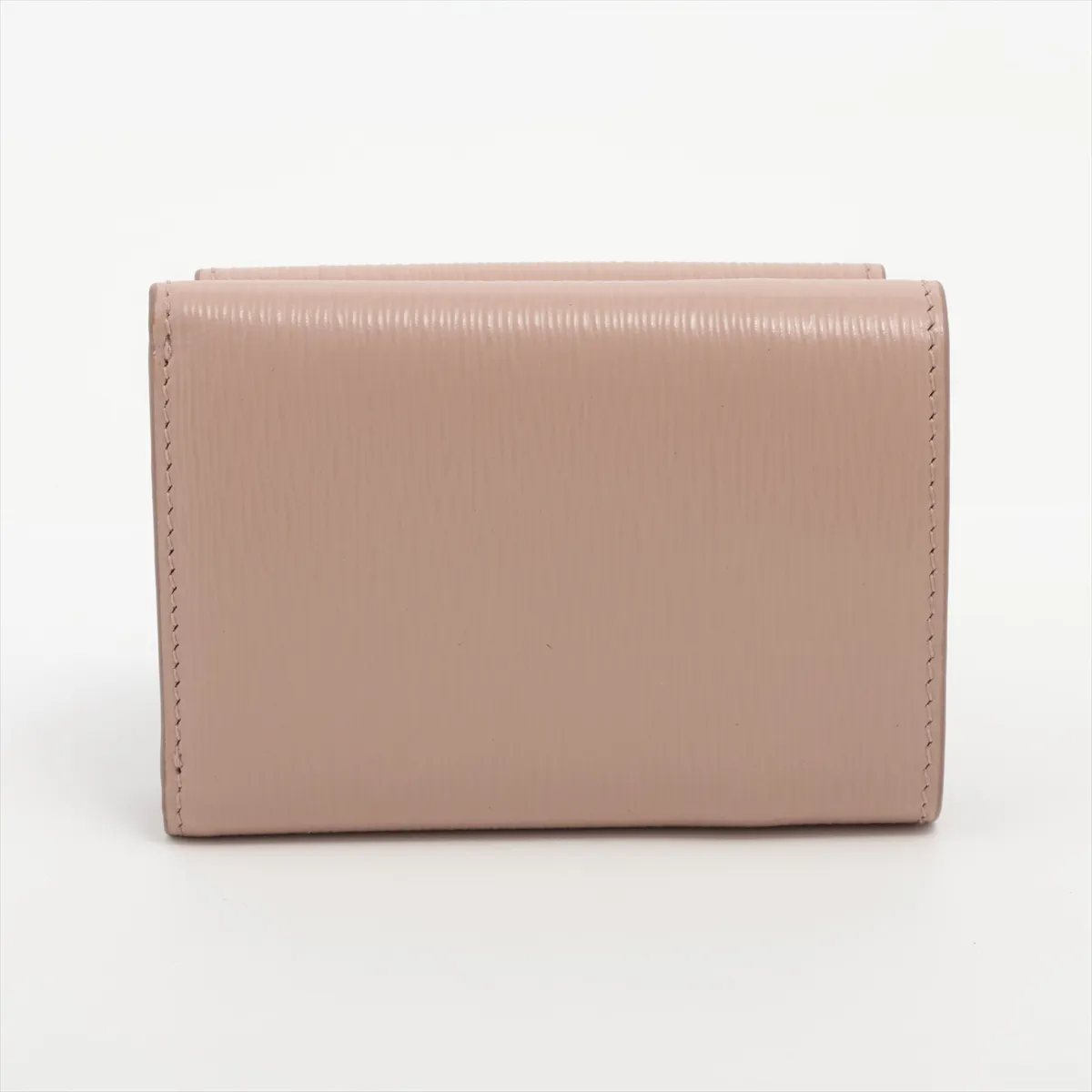 Vitello Move Triangle Logo Leather Compact Wallet Pink — view 2