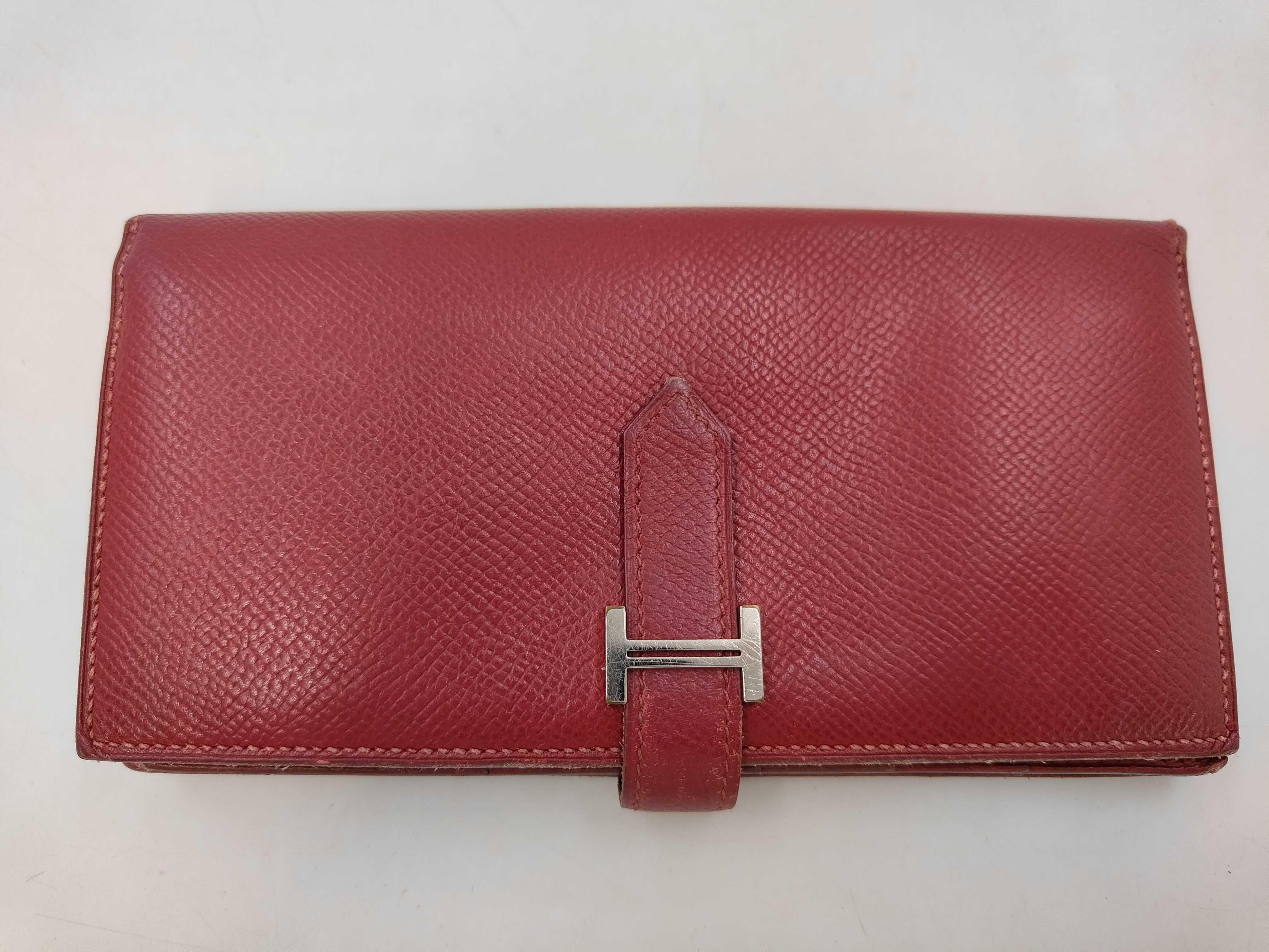 Red Epsom Bearn Long Wallet (with R stamp)