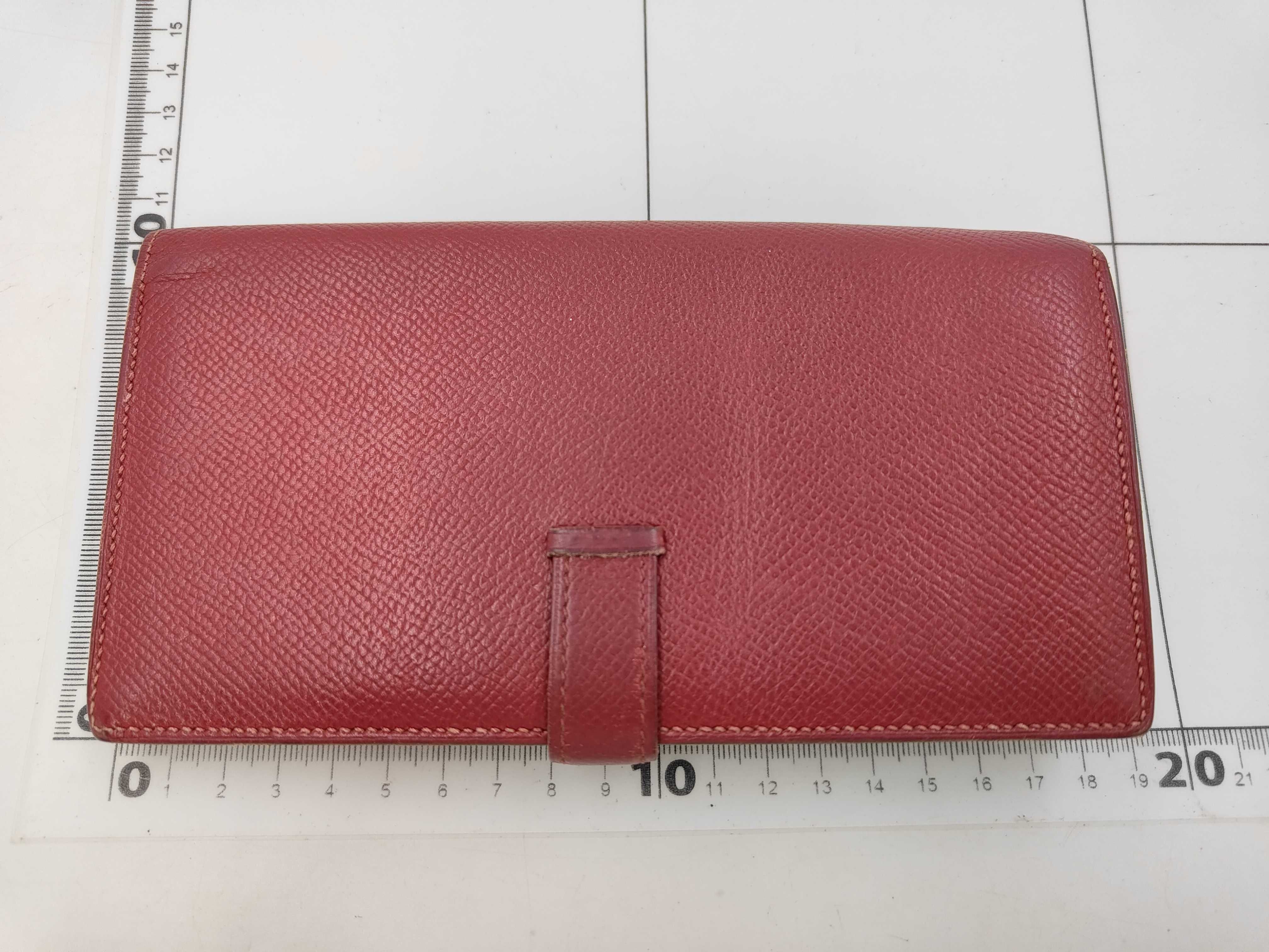 Red Epsom Bearn Long Wallet (with R stamp) — view 2