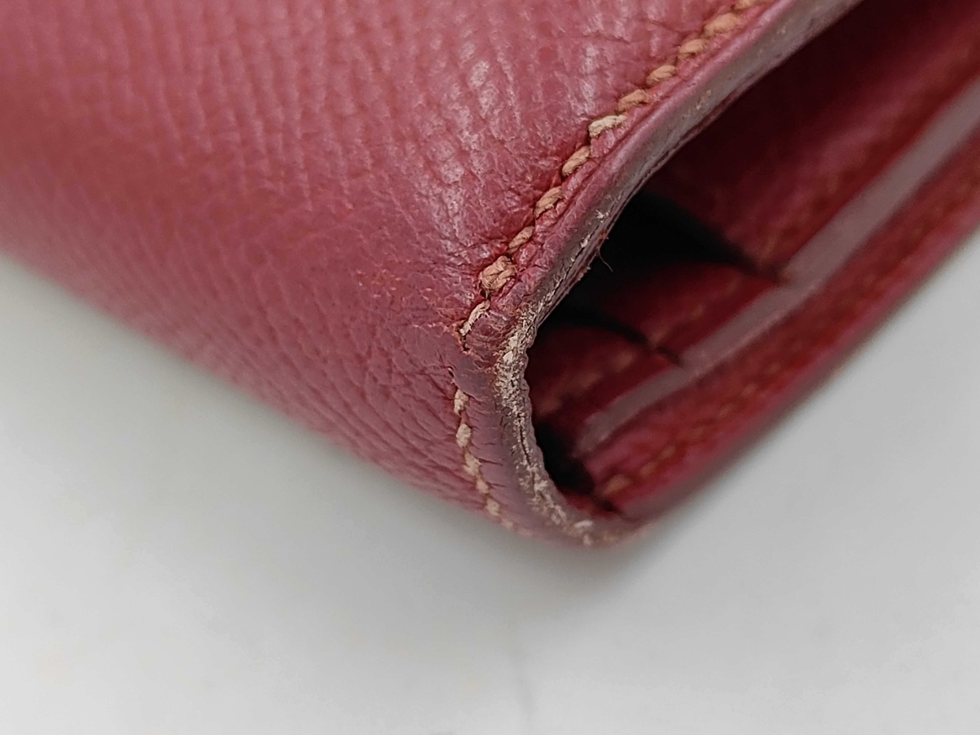 Red Epsom Bearn Long Wallet (with R stamp) — view 3