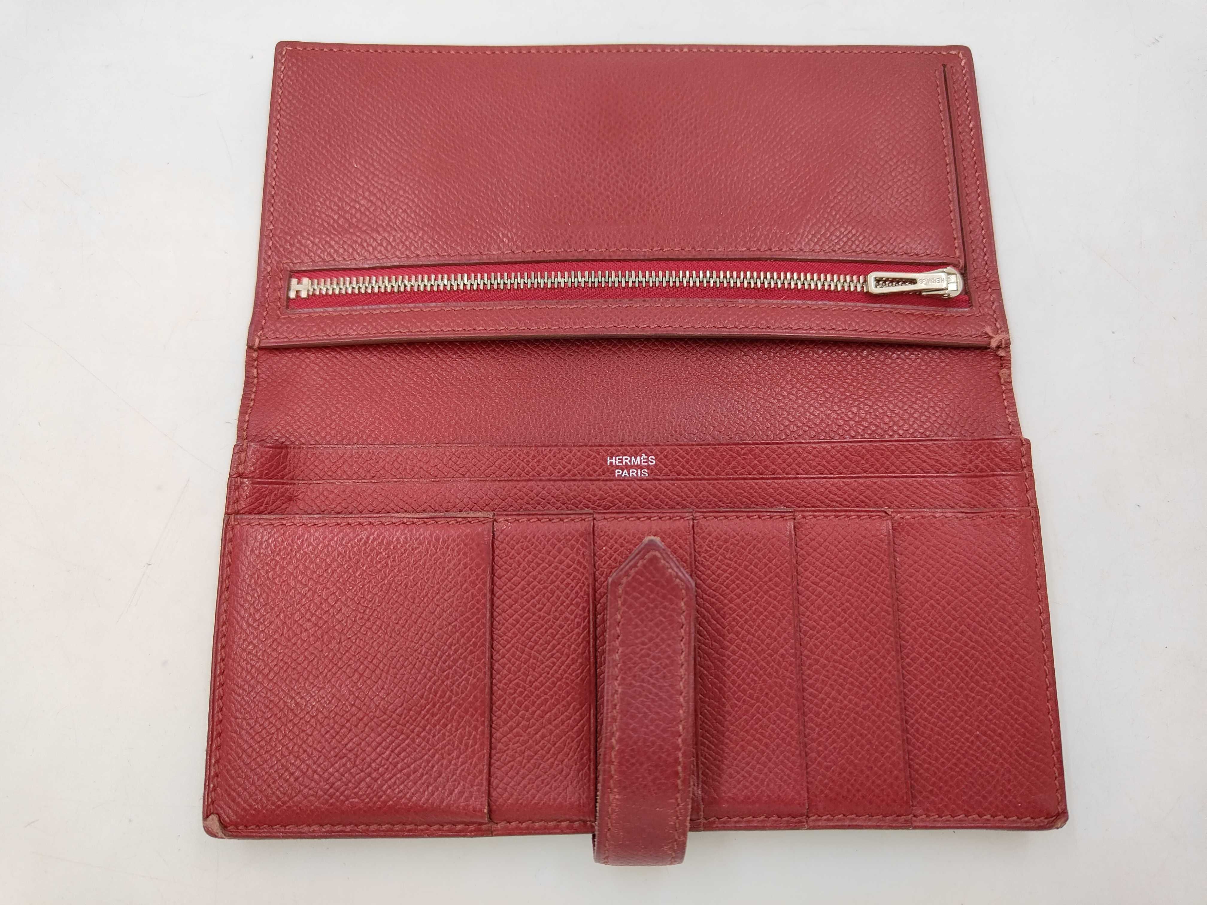 Red Epsom Bearn Long Wallet (with R stamp) — view 4