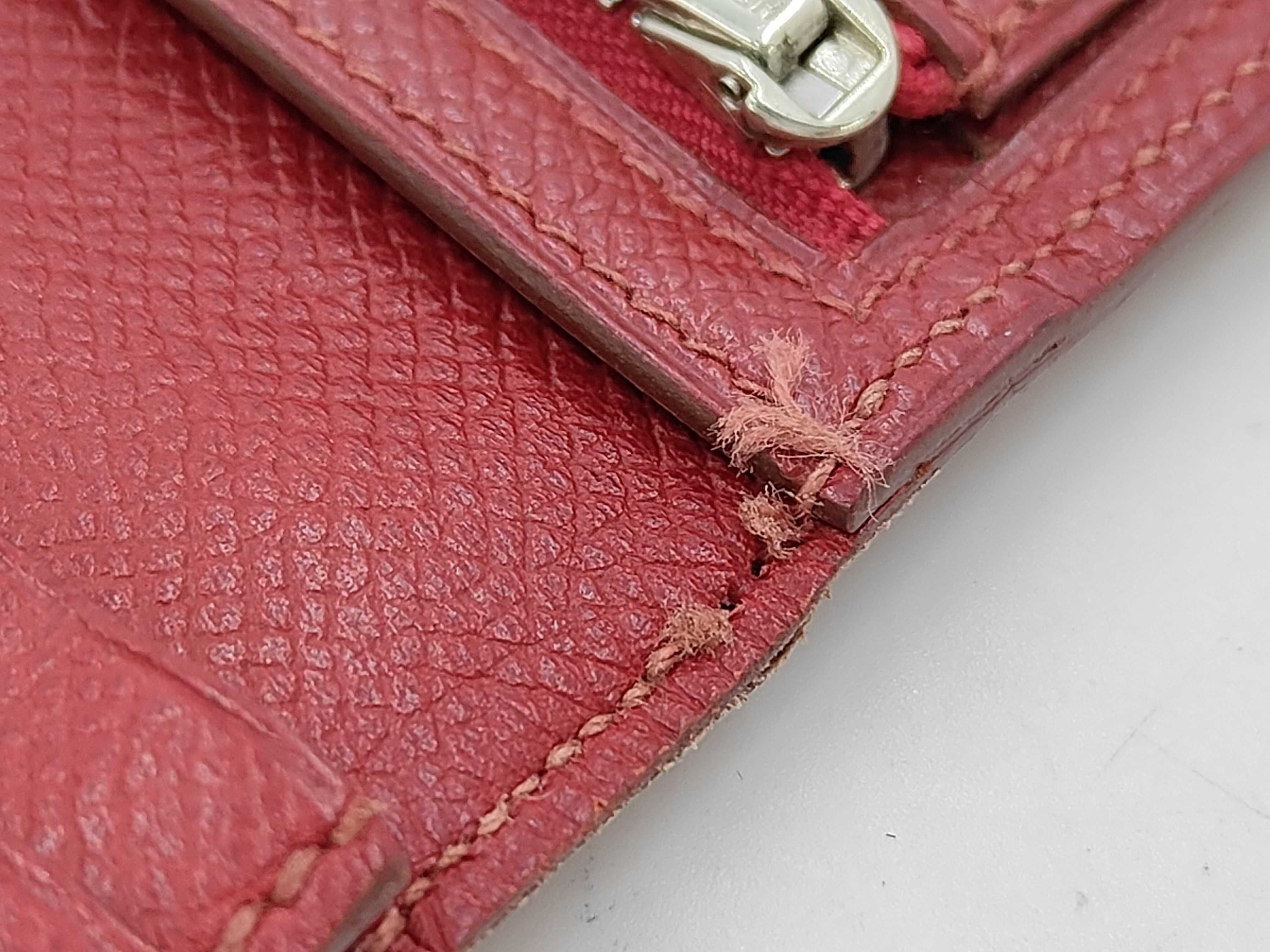 Red Epsom Bearn Long Wallet (with R stamp) — view 6