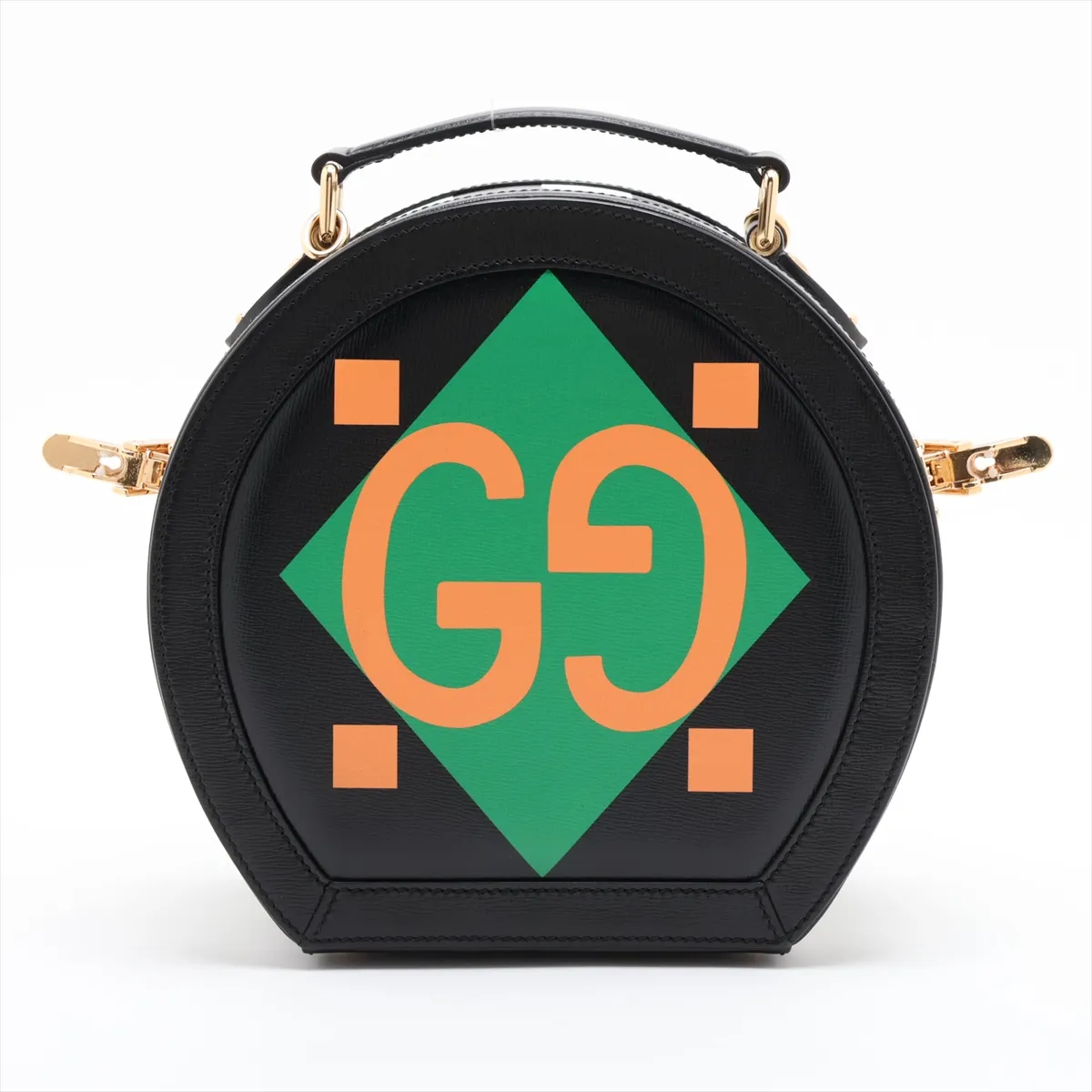 Leather 2-Way Handbag, Black, 633666 — view 2