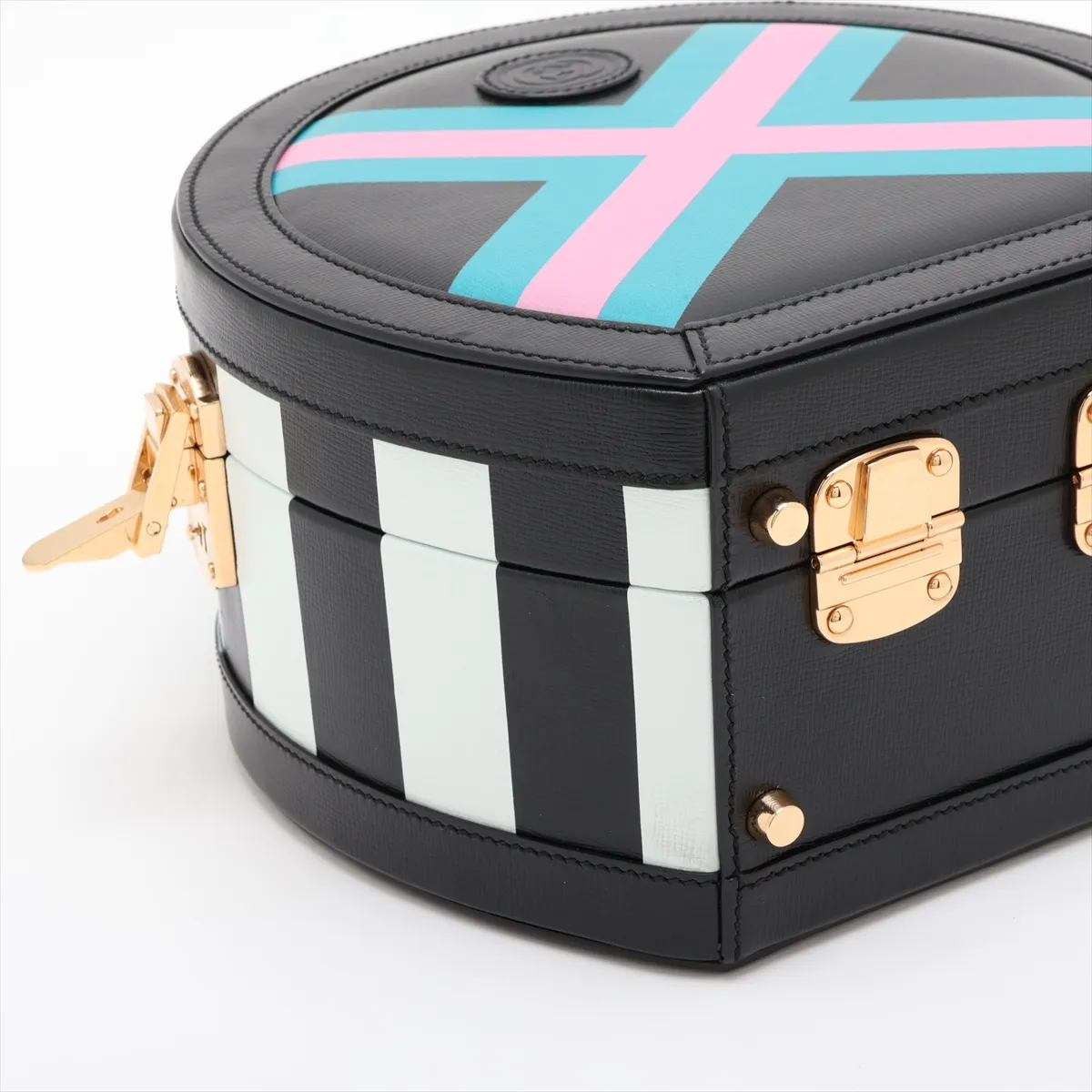 Leather 2-Way Handbag, Black, 633666 — view 4
