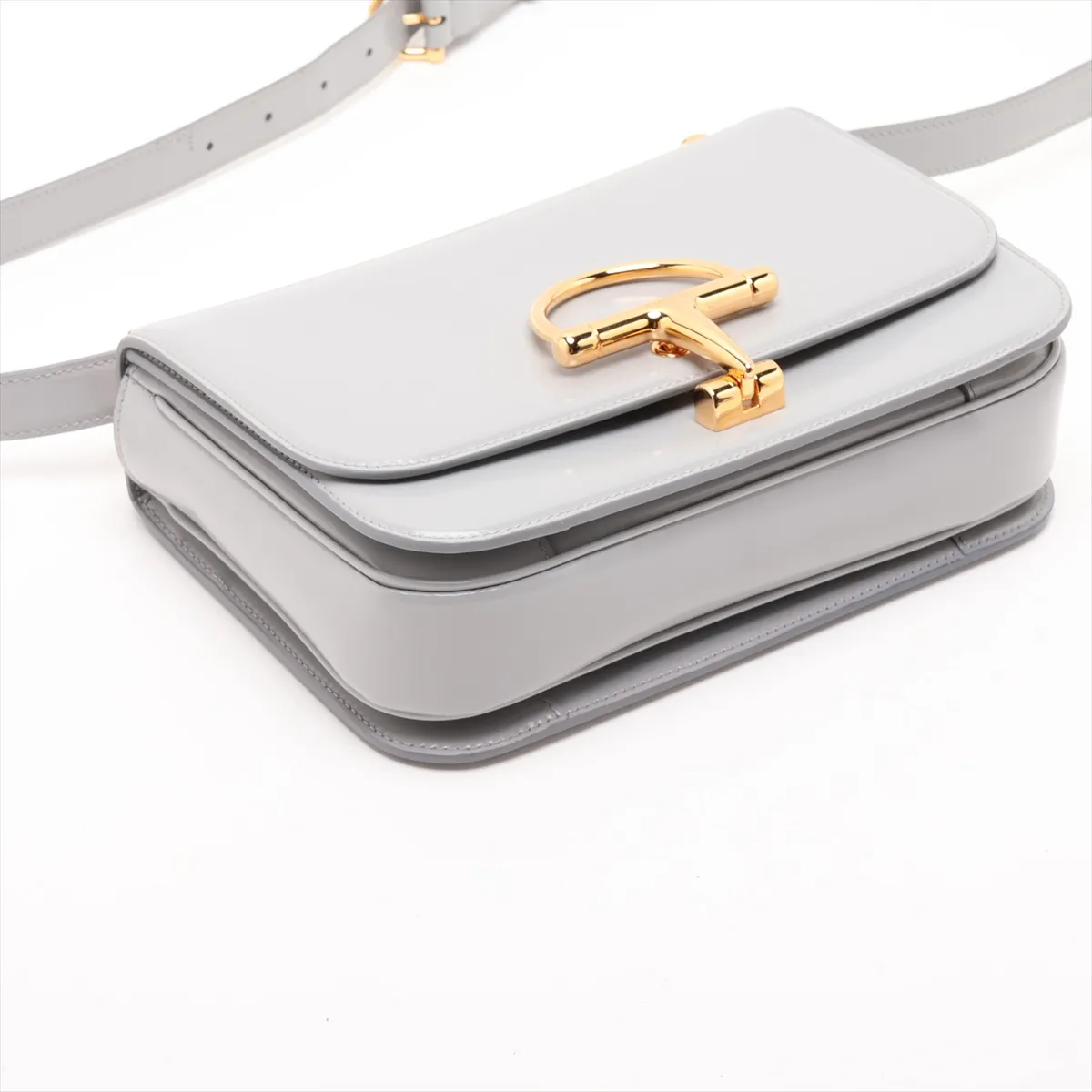 Siena Patent Leather Shoulder Bag, Gray, 846705 — view 4