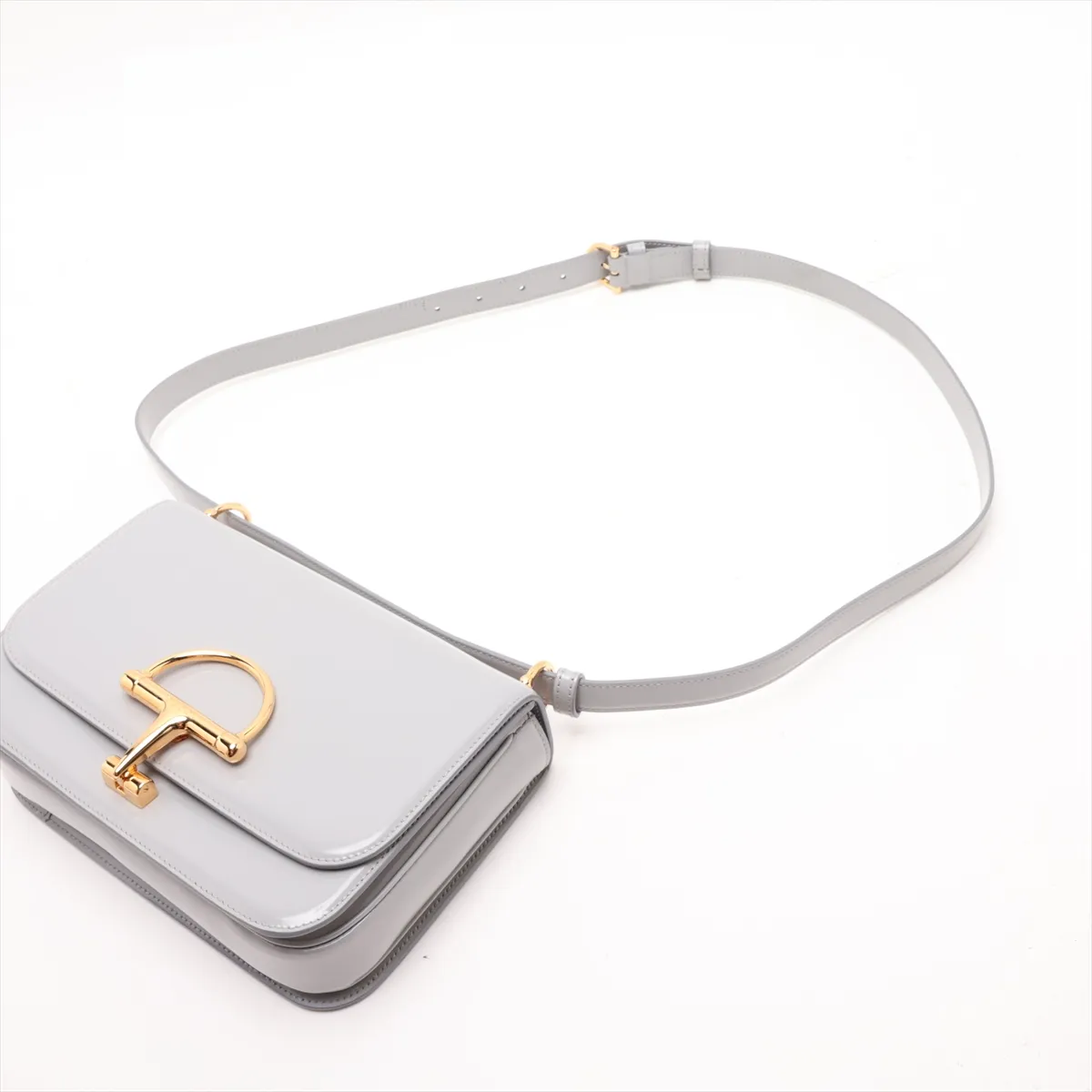 Siena Patent Leather Shoulder Bag, Gray, 846705 — view 5