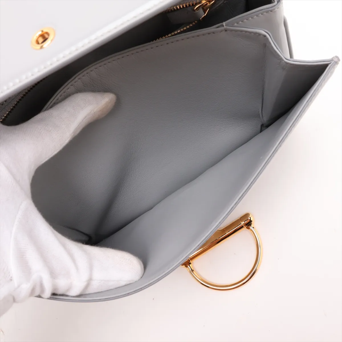Siena Patent Leather Shoulder Bag, Gray, 846705 — view 9