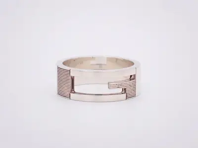 Branded G Cutout G Logo Sterling Silver 925 (SV) Gucci