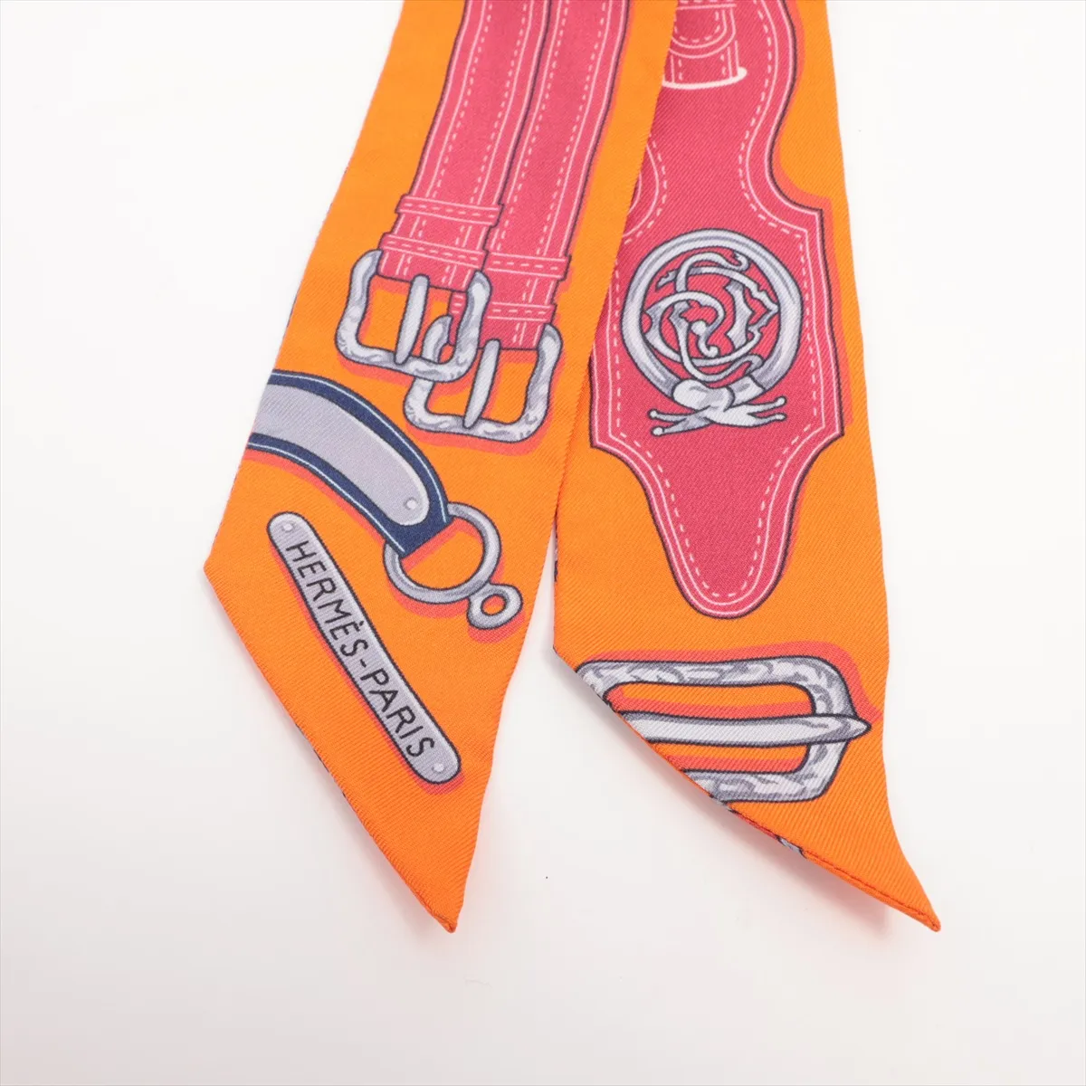 Twilly HARNAIS DES PRESIDENTS President's harness Scarf Silk Orange Thread — view 2