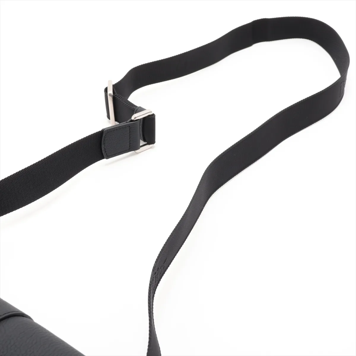 Oblique Saddle Messenger Mini Canvas x Leather Shoulder Bag, Black — view 5