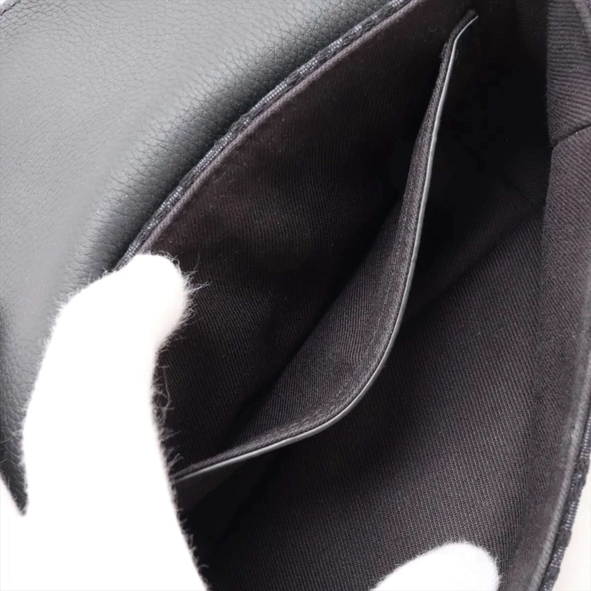 Oblique Saddle Messenger Mini Canvas x Leather Shoulder Bag, Black — view 7