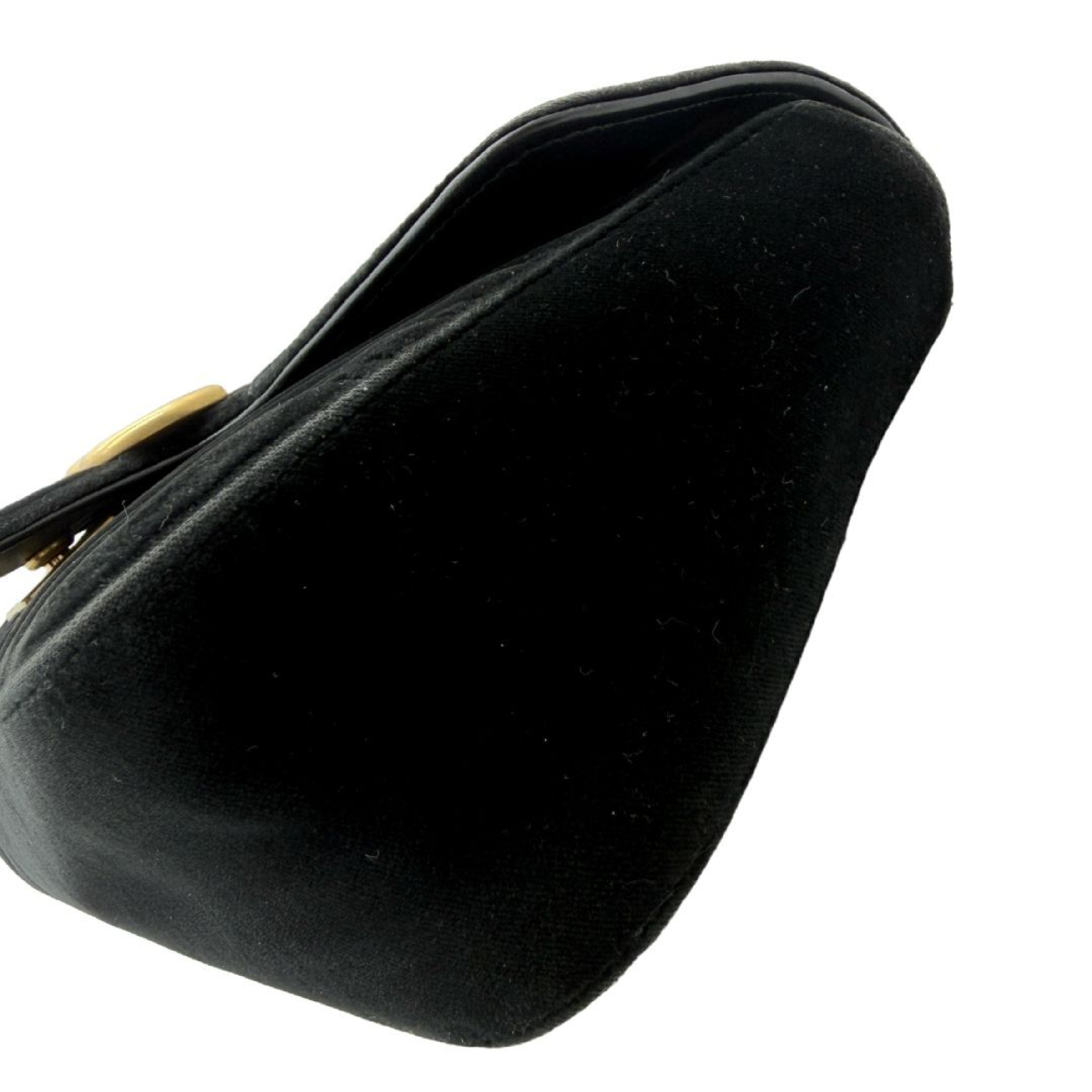 GG Marmont Matelassé Velvet Chain Shoulder Bag, Black, Double G Shoulder Bag — view 5