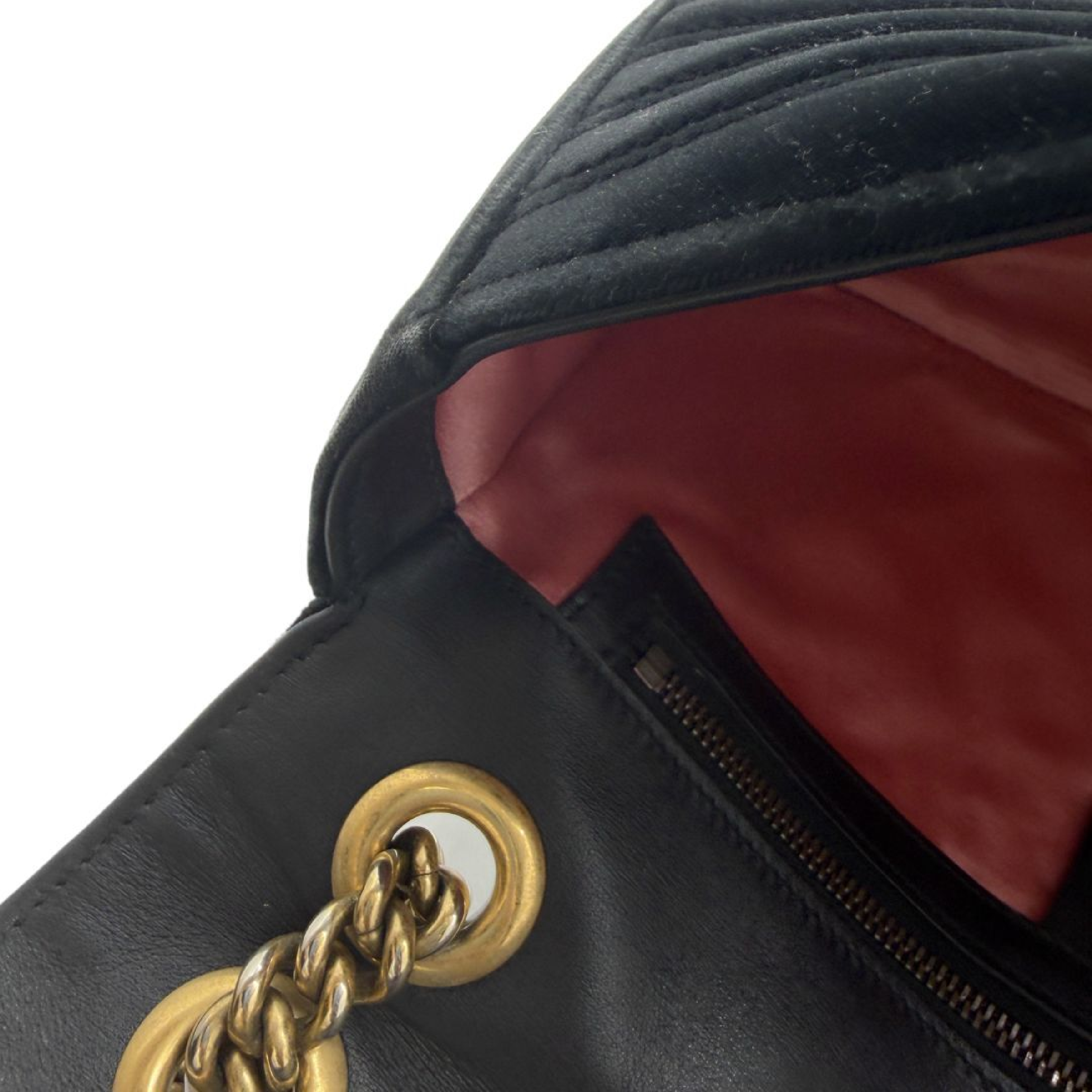 GG Marmont Matelassé Velvet Chain Shoulder Bag, Black, Double G Shoulder Bag — view 9