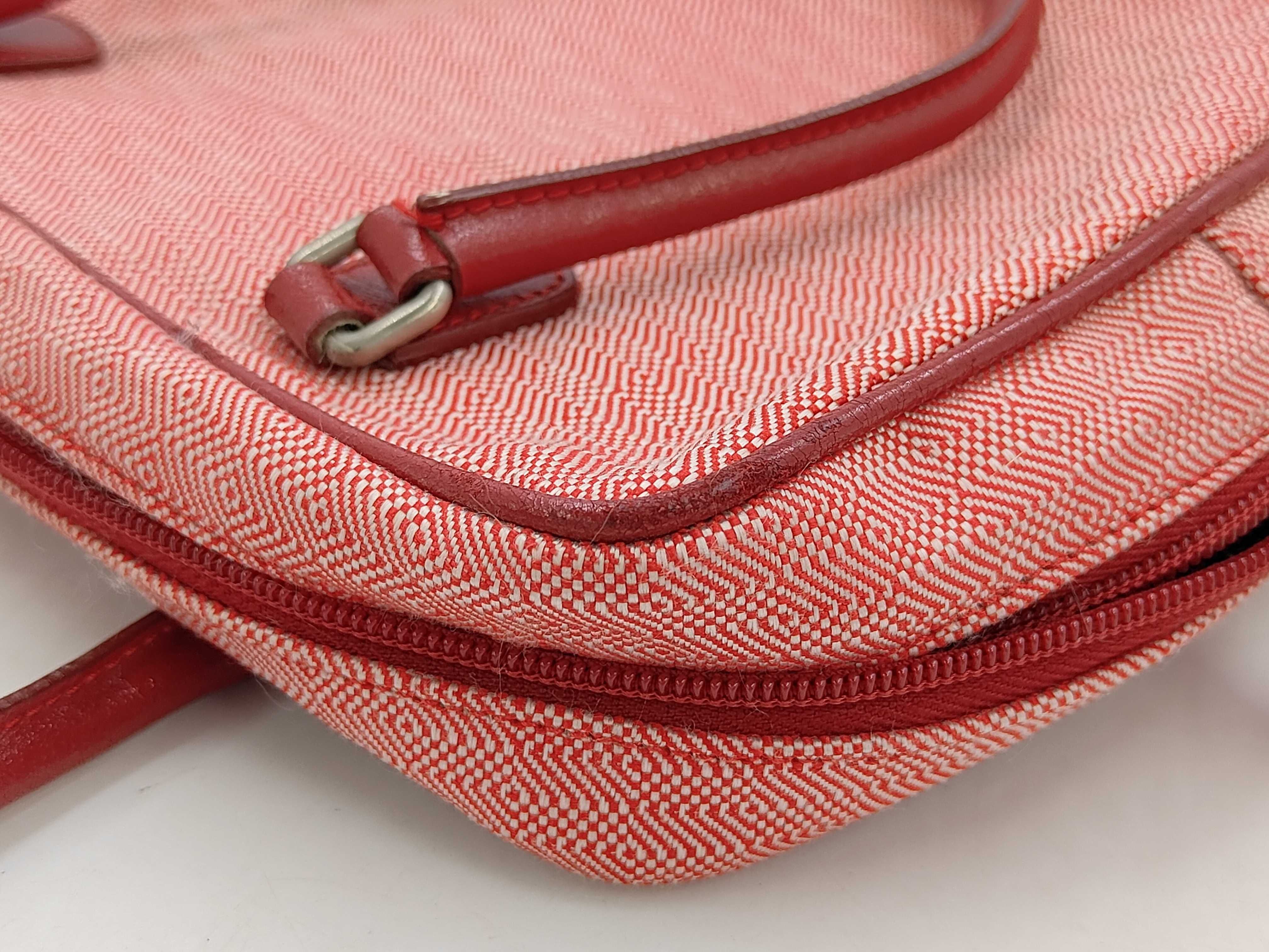 Leather Canvas Mini Boston Bag with Ribbon Tote Bag — view 11