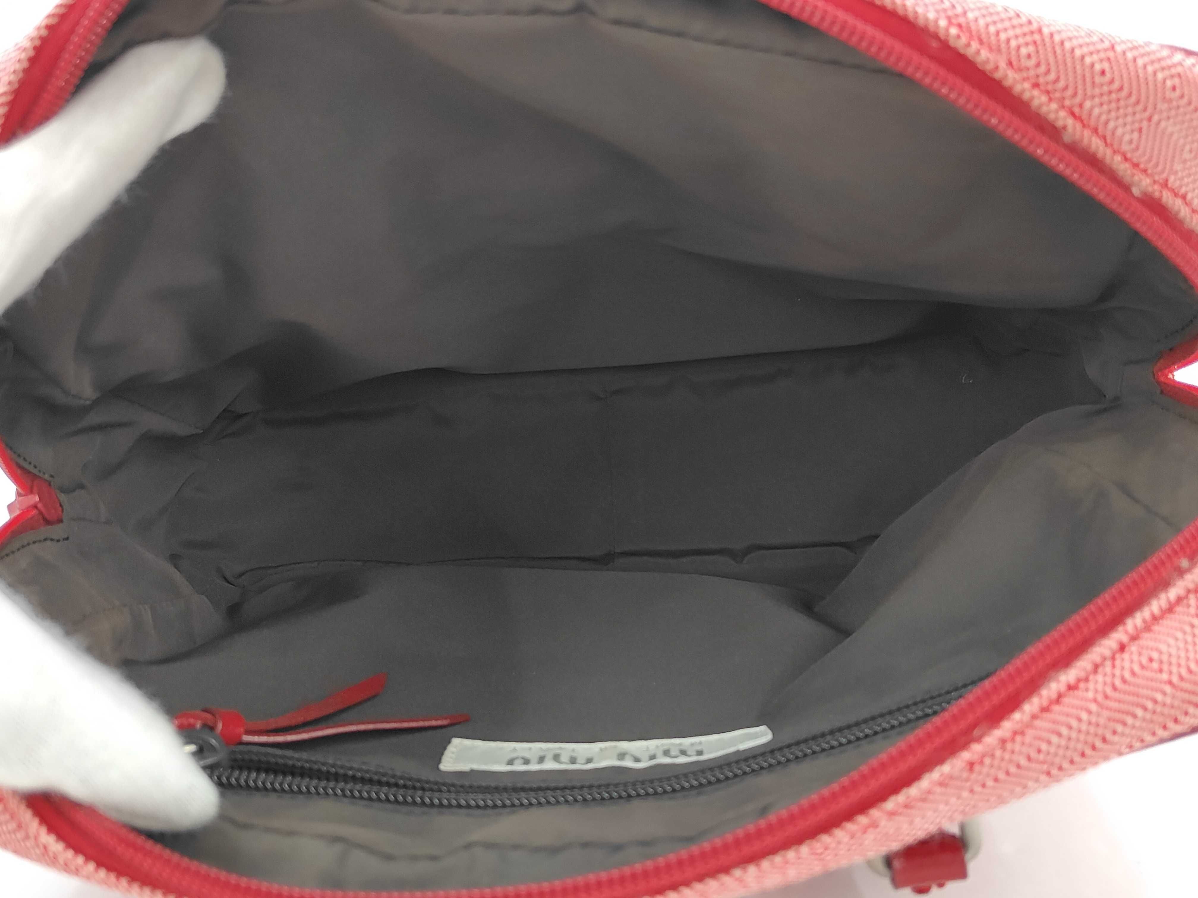 Leather Canvas Mini Boston Bag with Ribbon Tote Bag — view 9