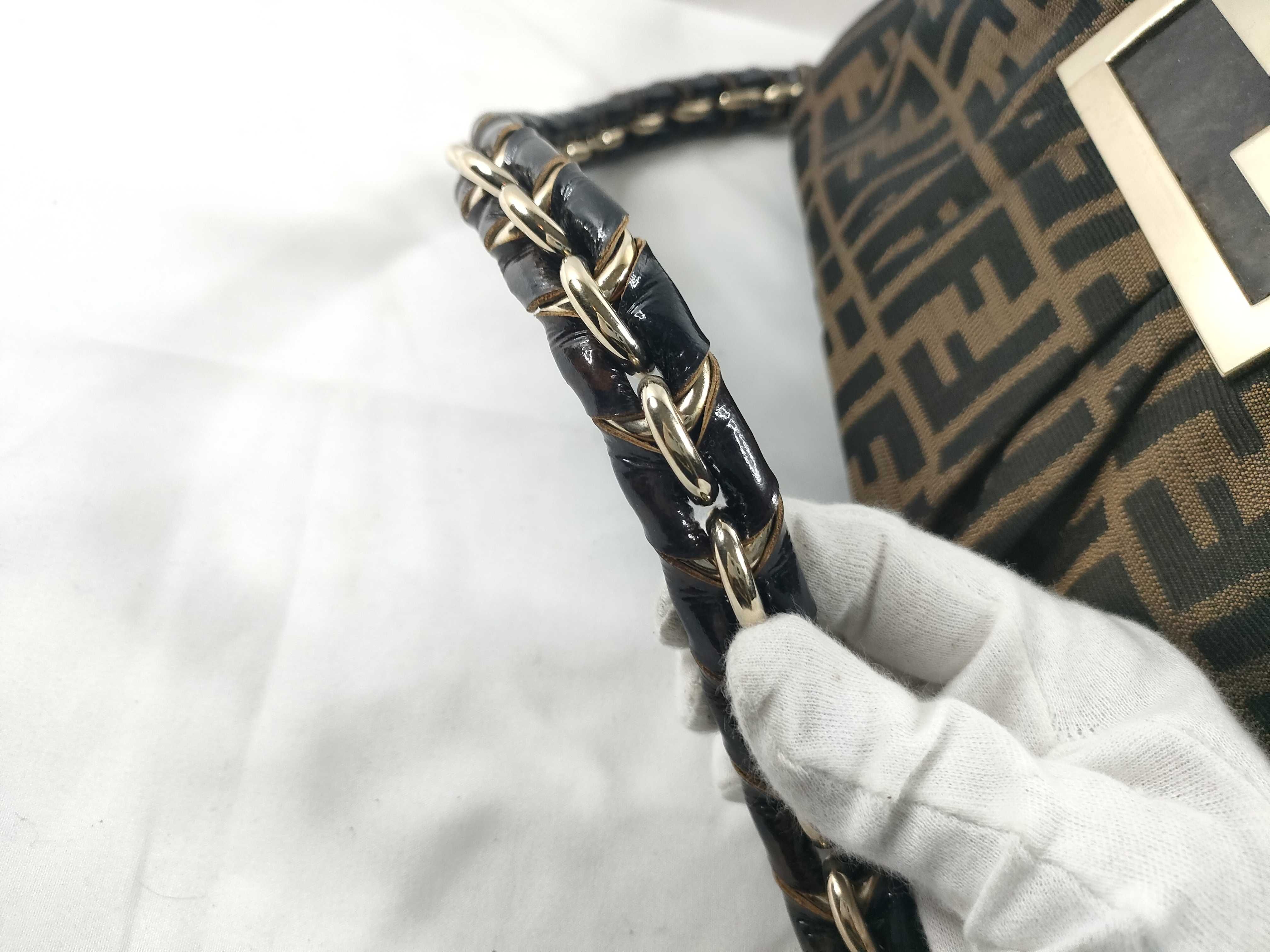 Zucca pattern Fendi Zucca Mia chain shoulder bag brown shoulder bag — view 7