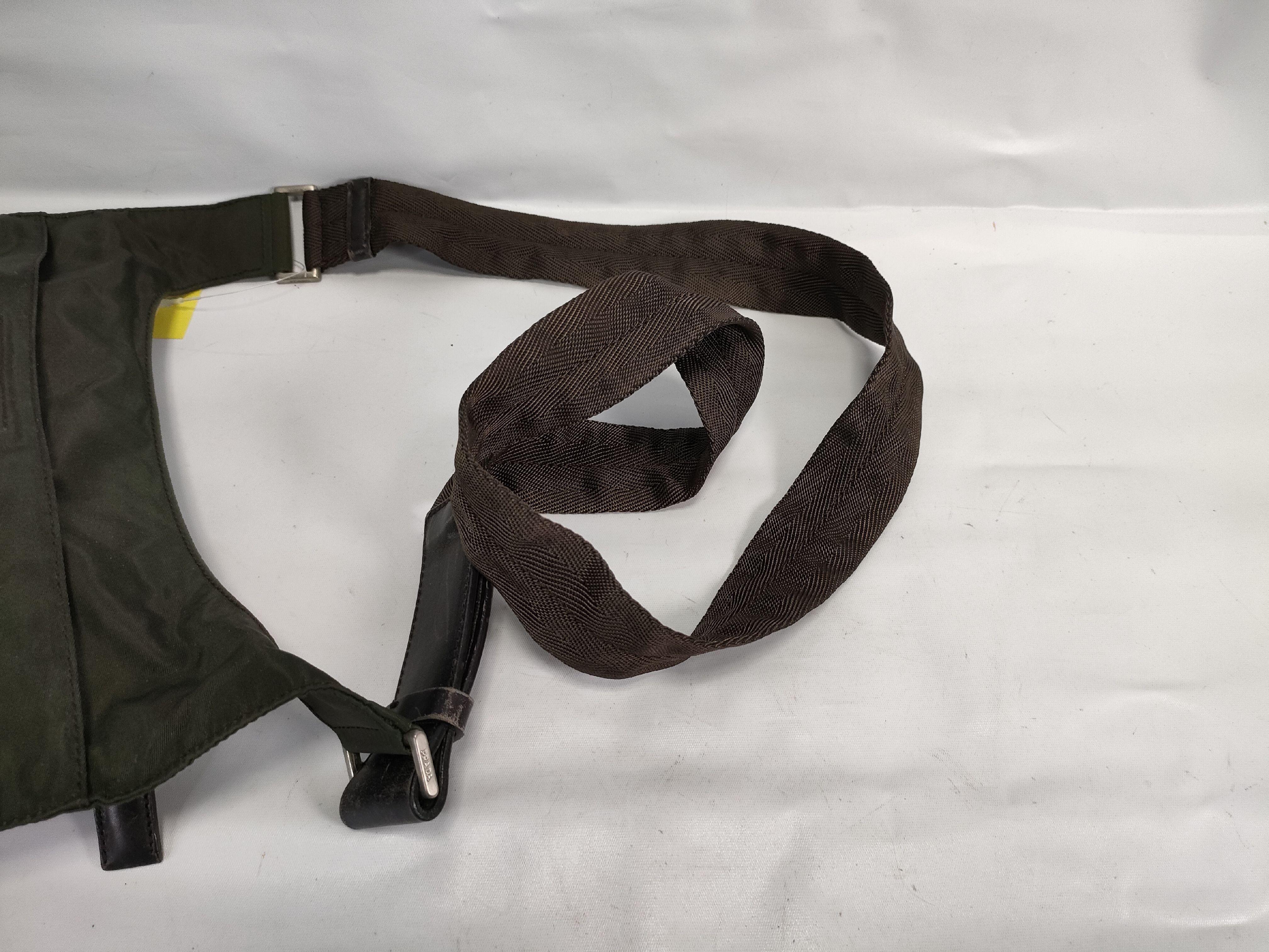 Nylon Shoulder Bag, Khaki — view 3