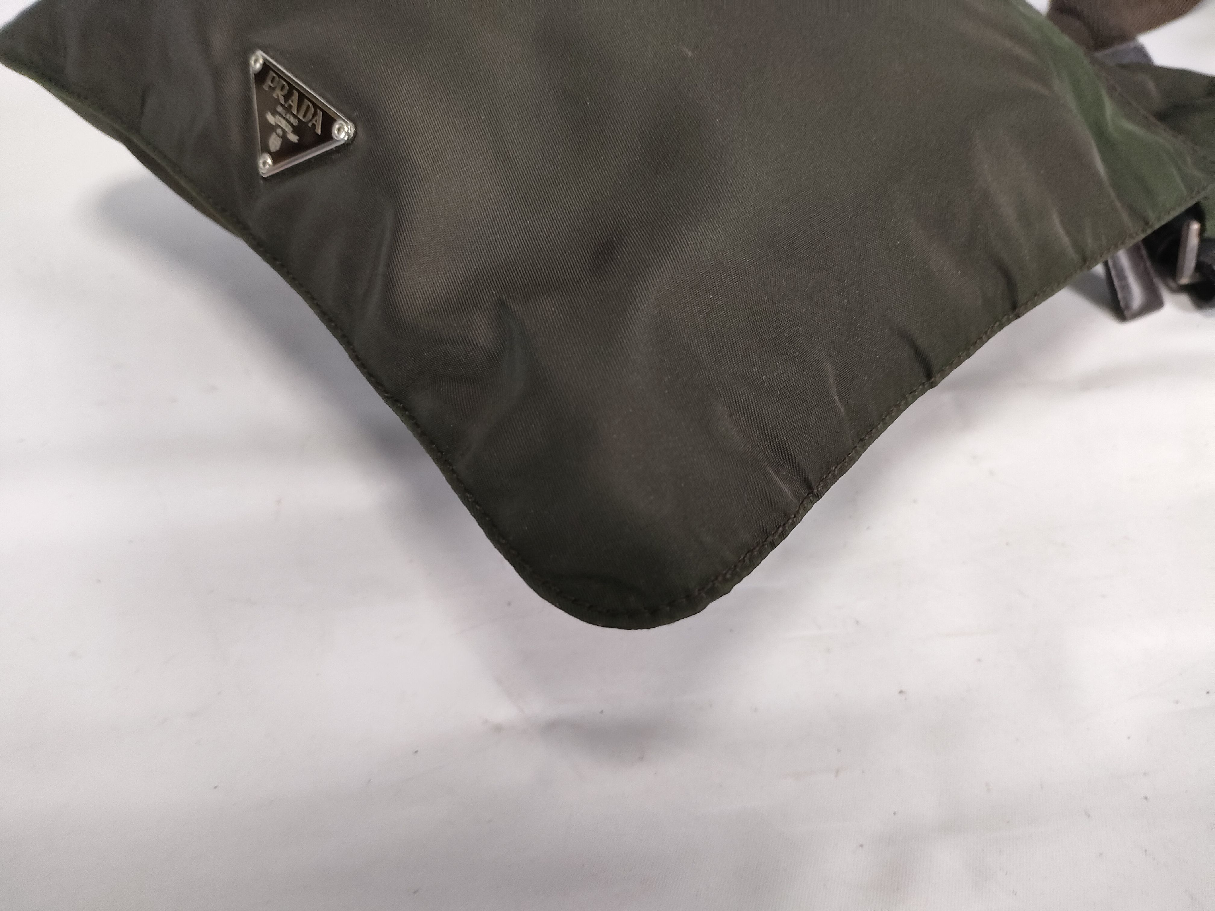 Nylon Shoulder Bag, Khaki — view 6