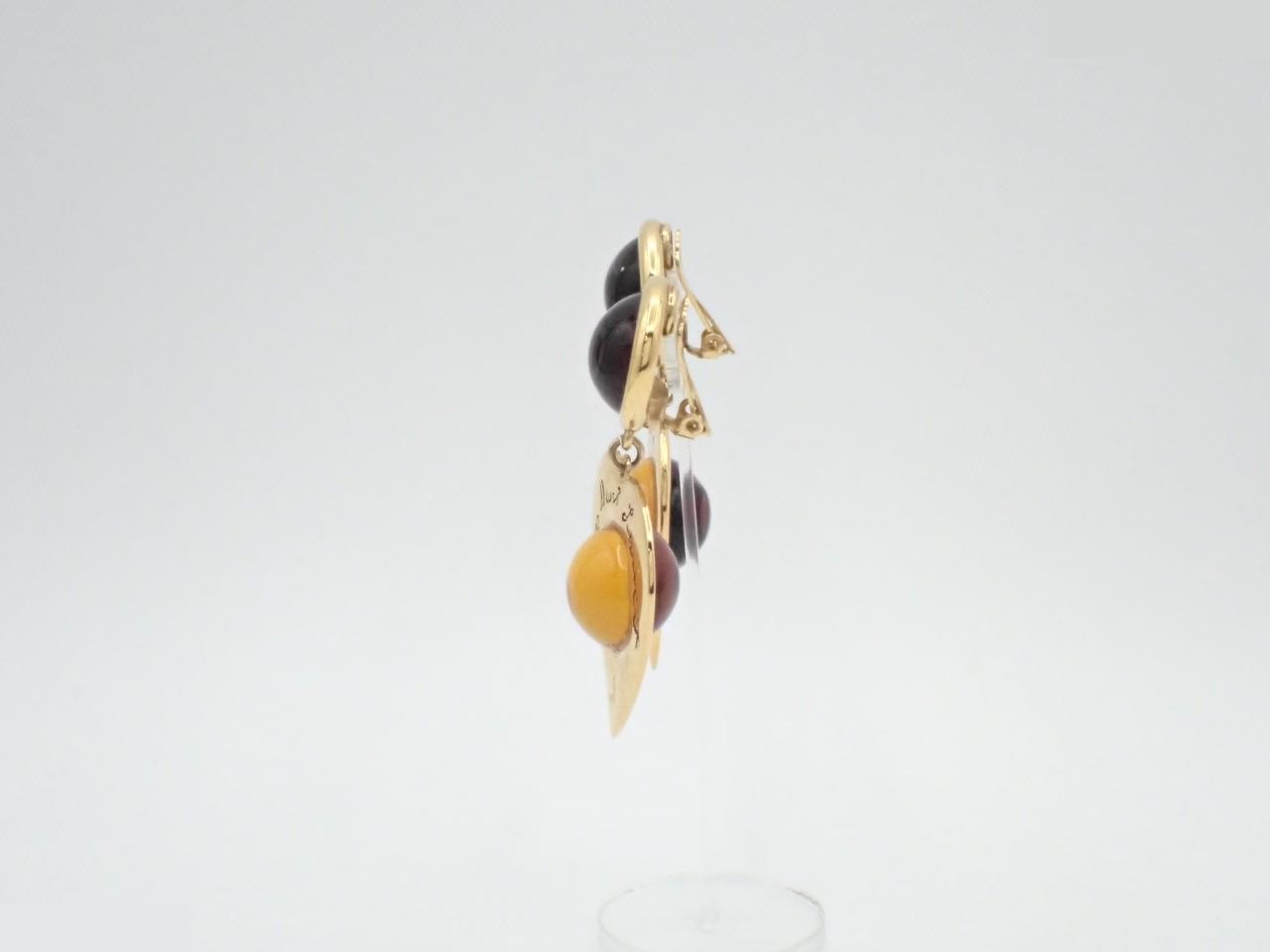 Other lines: Precious metal earrings, heart design, rhinestone, purple. — view 3