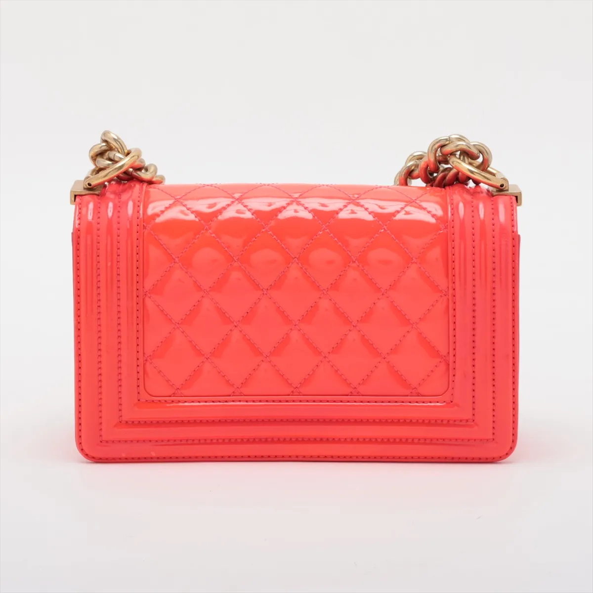 Boy Chanel 20 Small Patent Leather Chain Shoulder Bag, Pink with Gold Hardware, 21957793, Series 21, A67085 — view 2